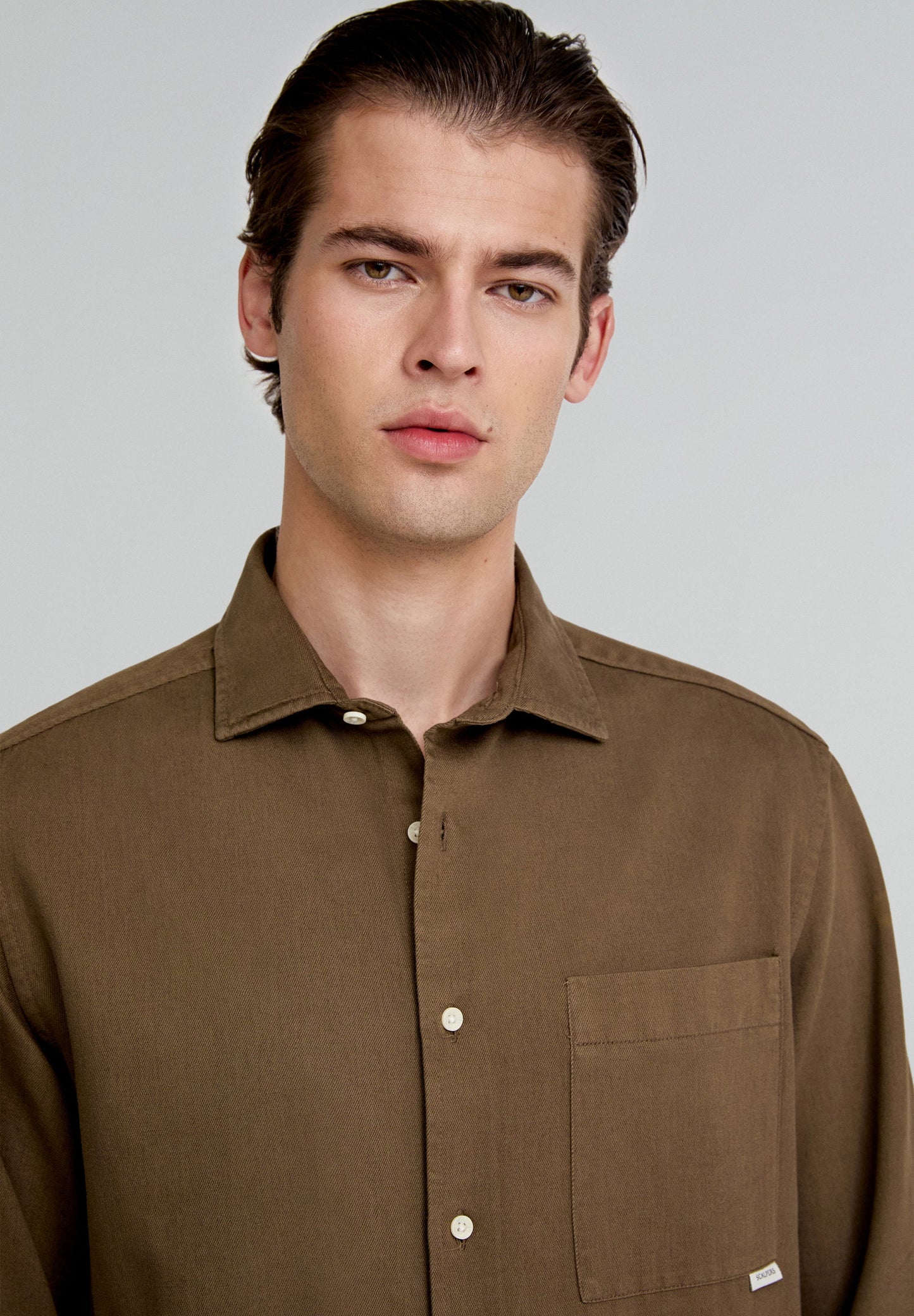 COTTON AND LINEN SHIRT WITH POCKET