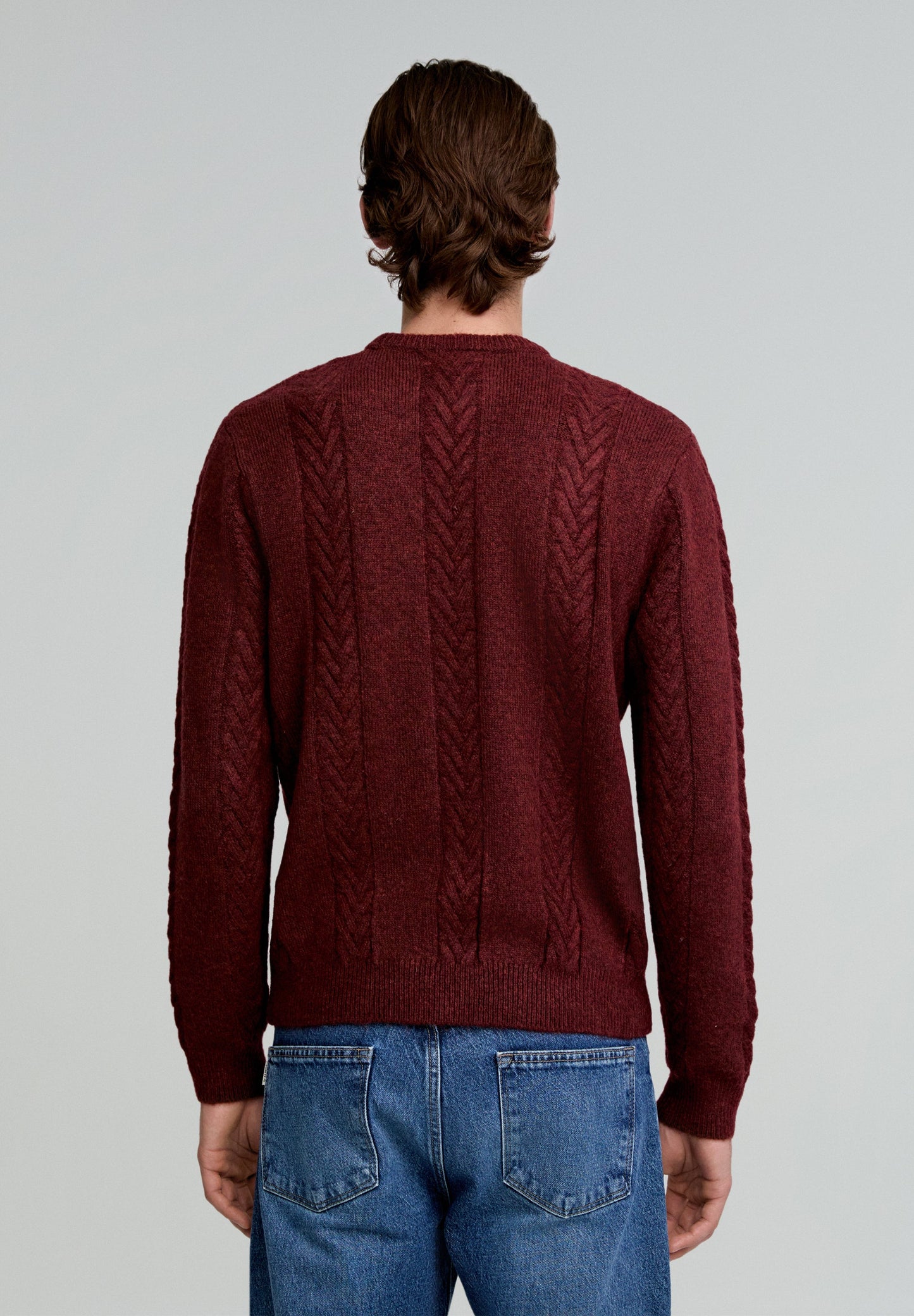 SWEATER WITH CABLE-KNIT DETAILS