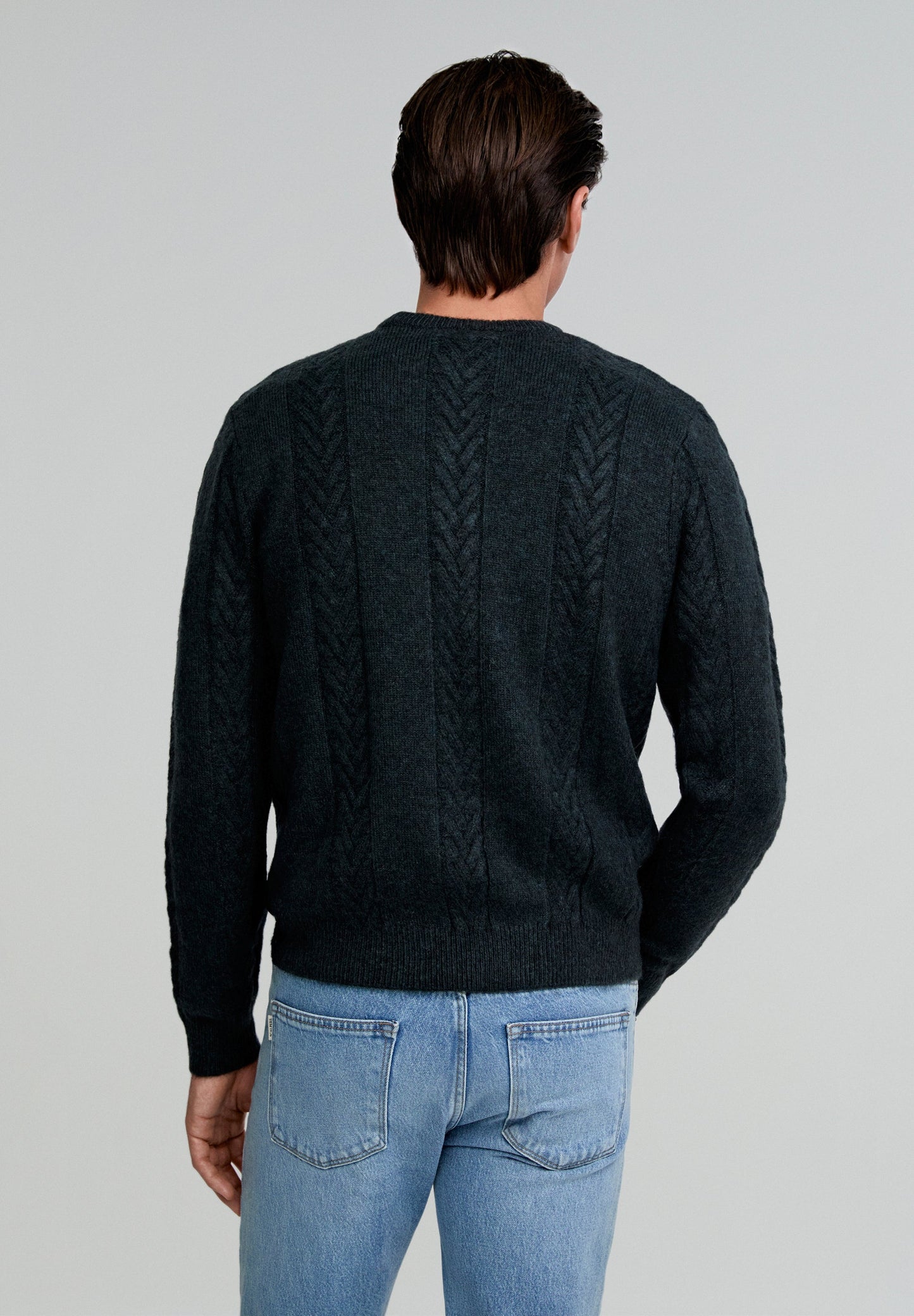 SWEATER WITH CABLE-KNIT DETAILS