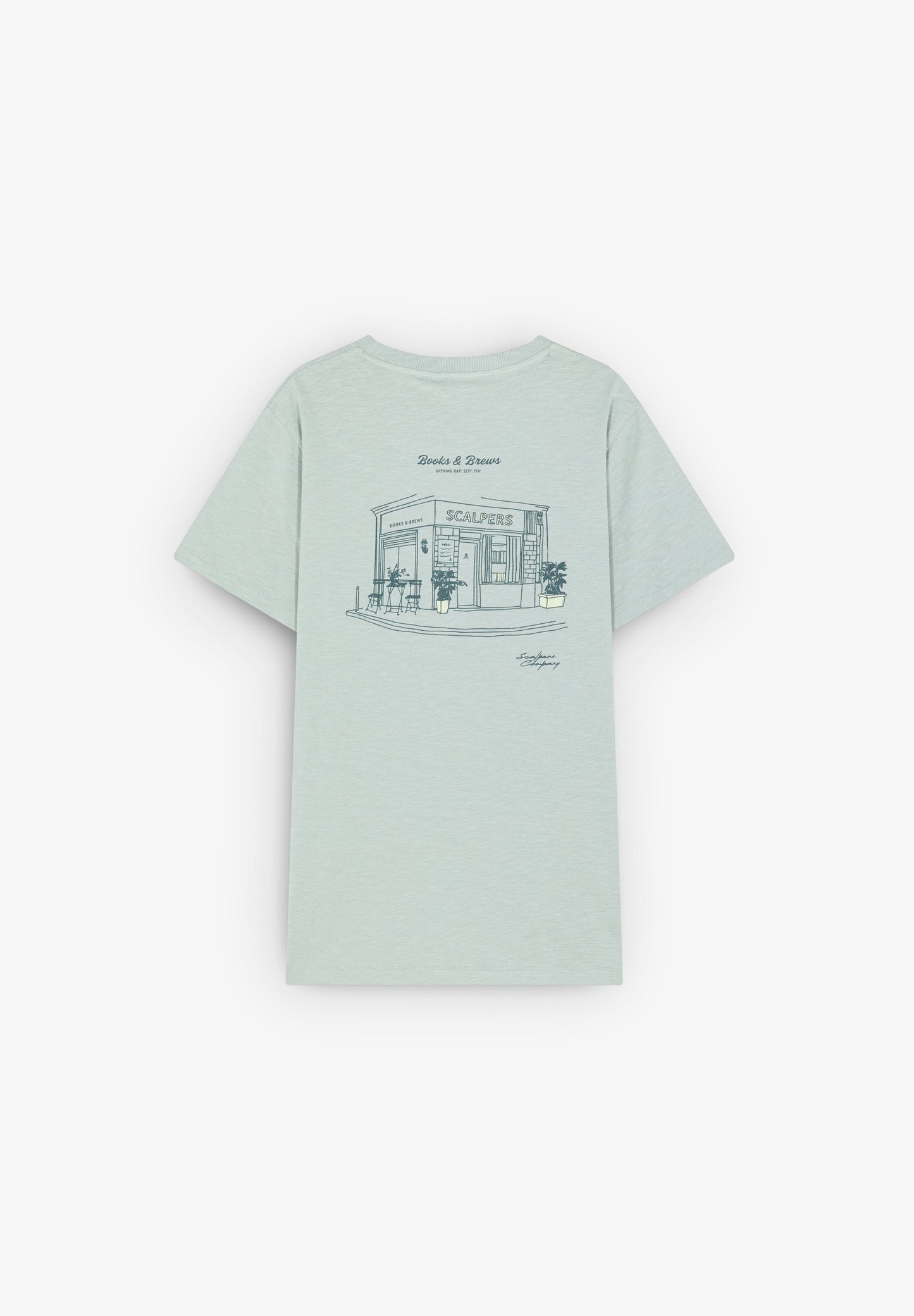 T-SHIRT WITH LIBRARY ILLUSTRATION