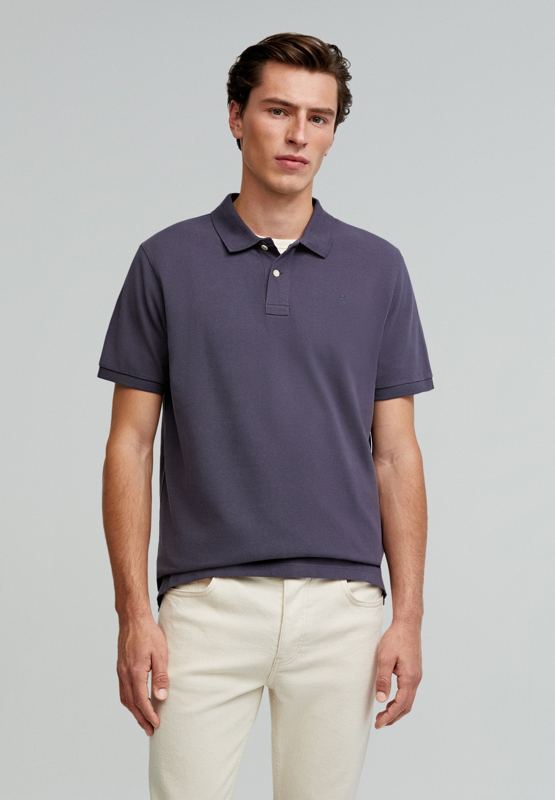 BASIC POLO SHIRT WITH SKULL DETAIL