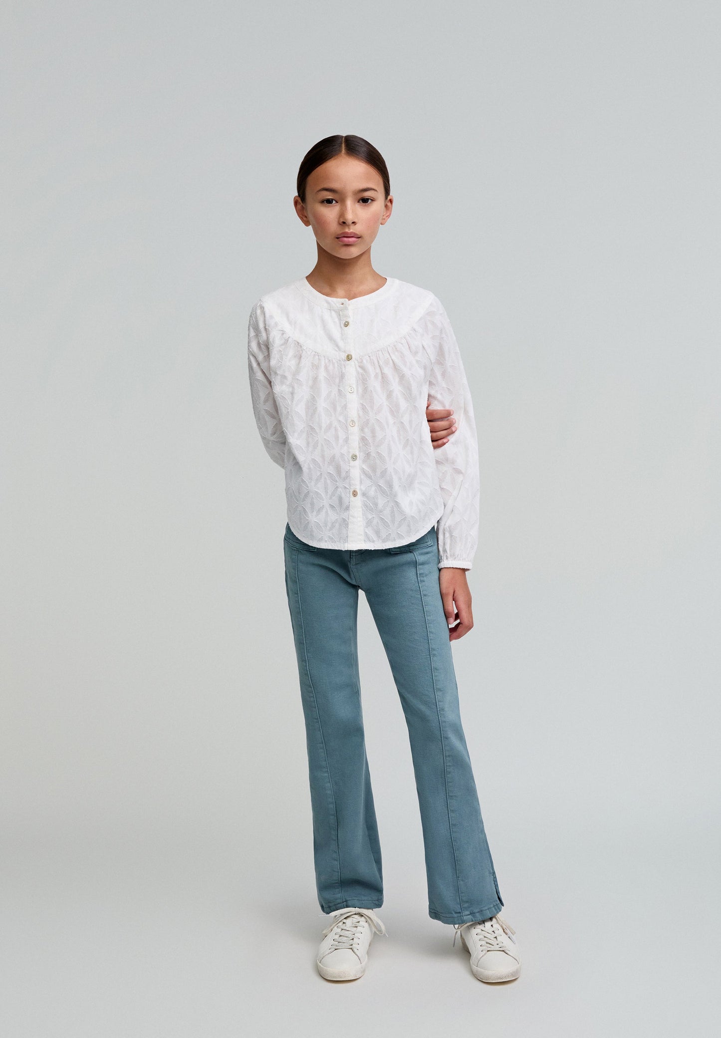 JACQUARD BLOUSE WITH YOKE