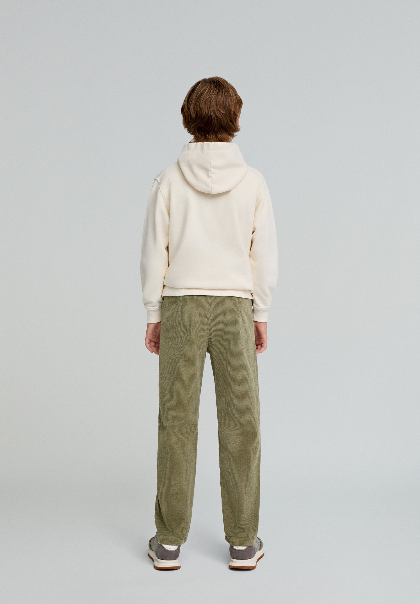 CORDUROY TROUSERS WITH ELASTICATED WAIST