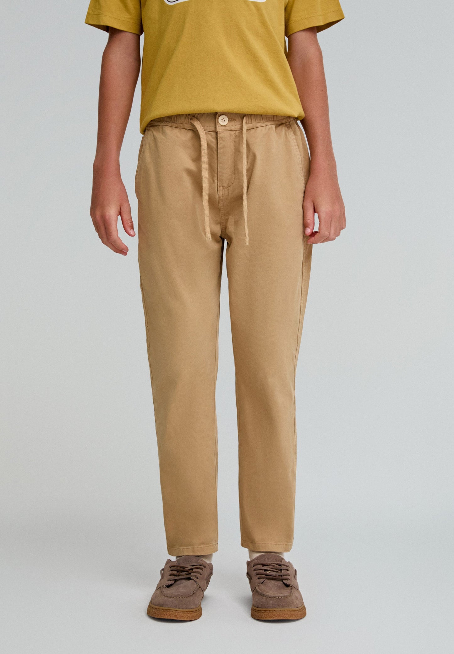 TROUSERS WITH TIE ELASTICATED TIE WAIST