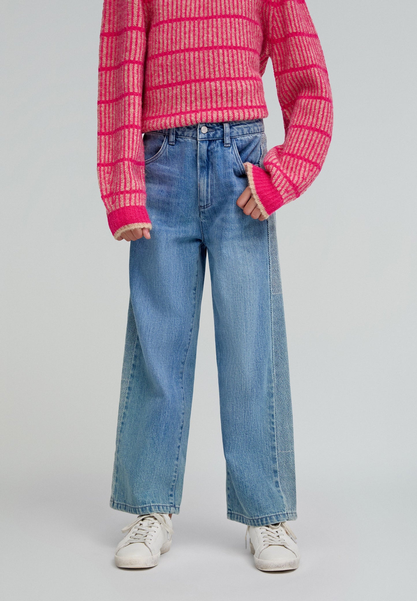 CULOTTE JEANS WITH EMBROIDERY DETAIL