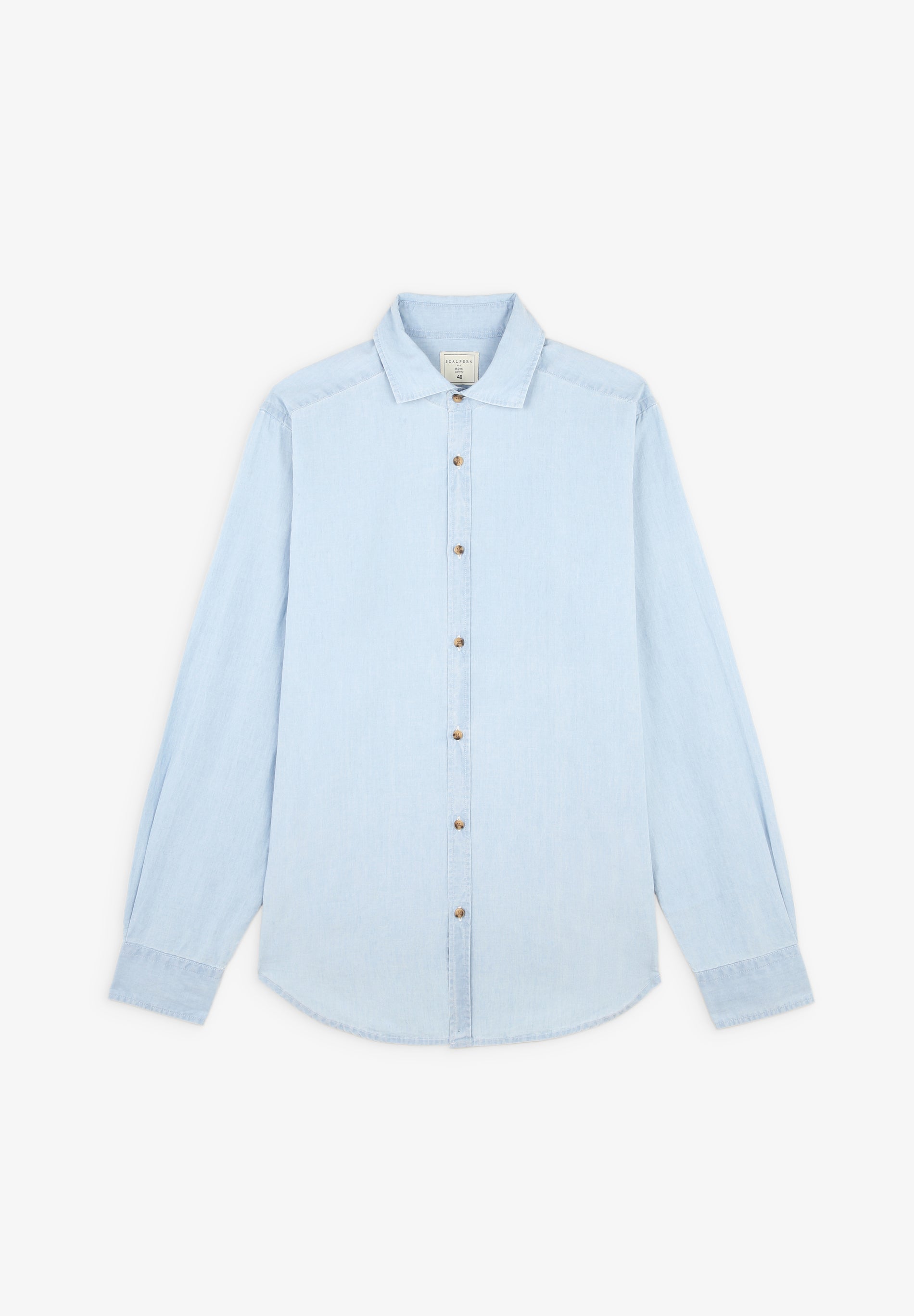 CONTRAST DENIM SHIRT WITH BUTTONS