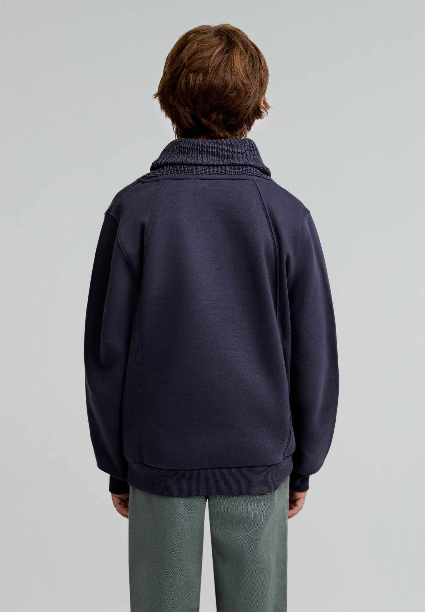 KNIT NECK SWEATSHIRT