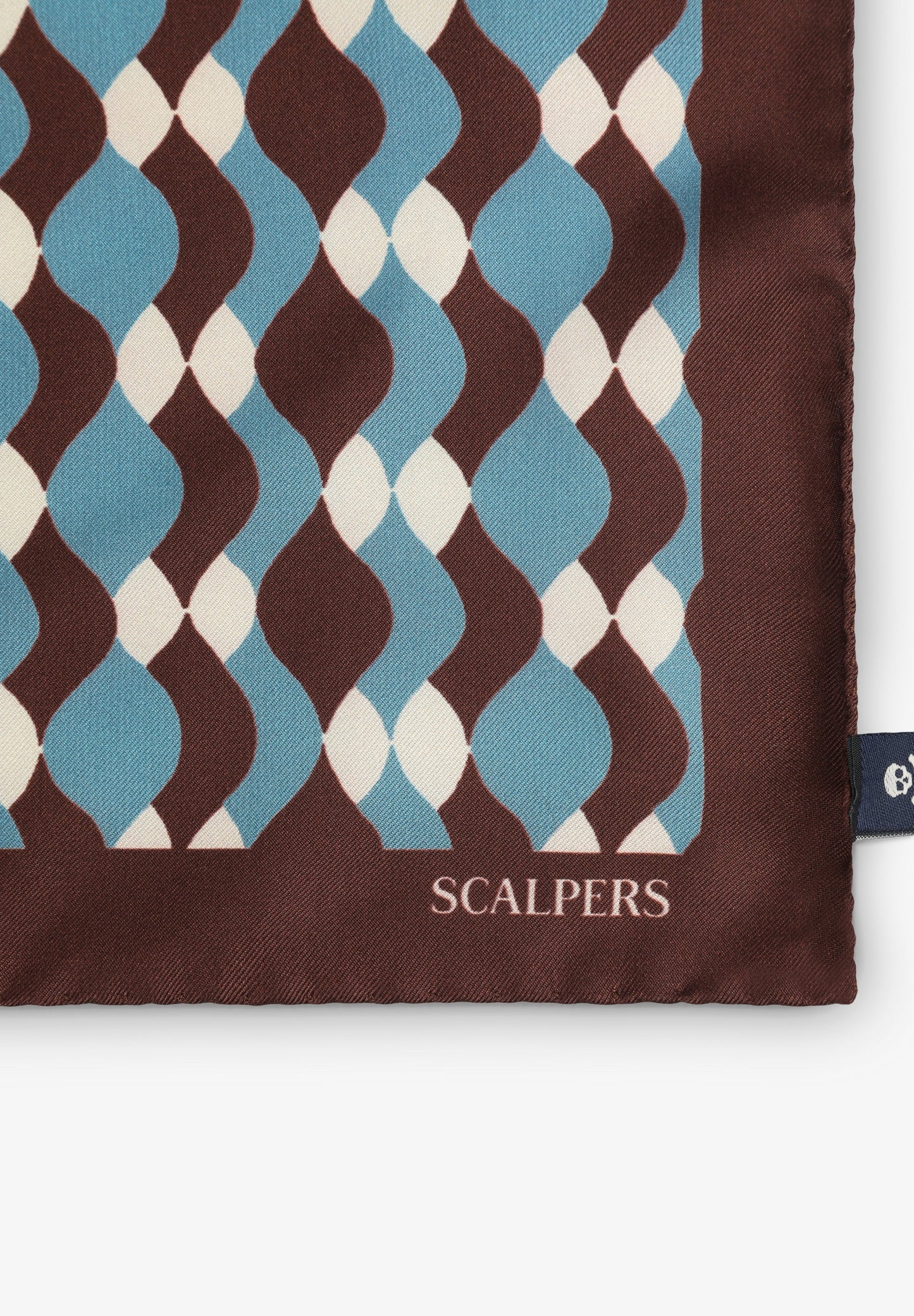 SILK SCARF WITH WAVE MOTIFS