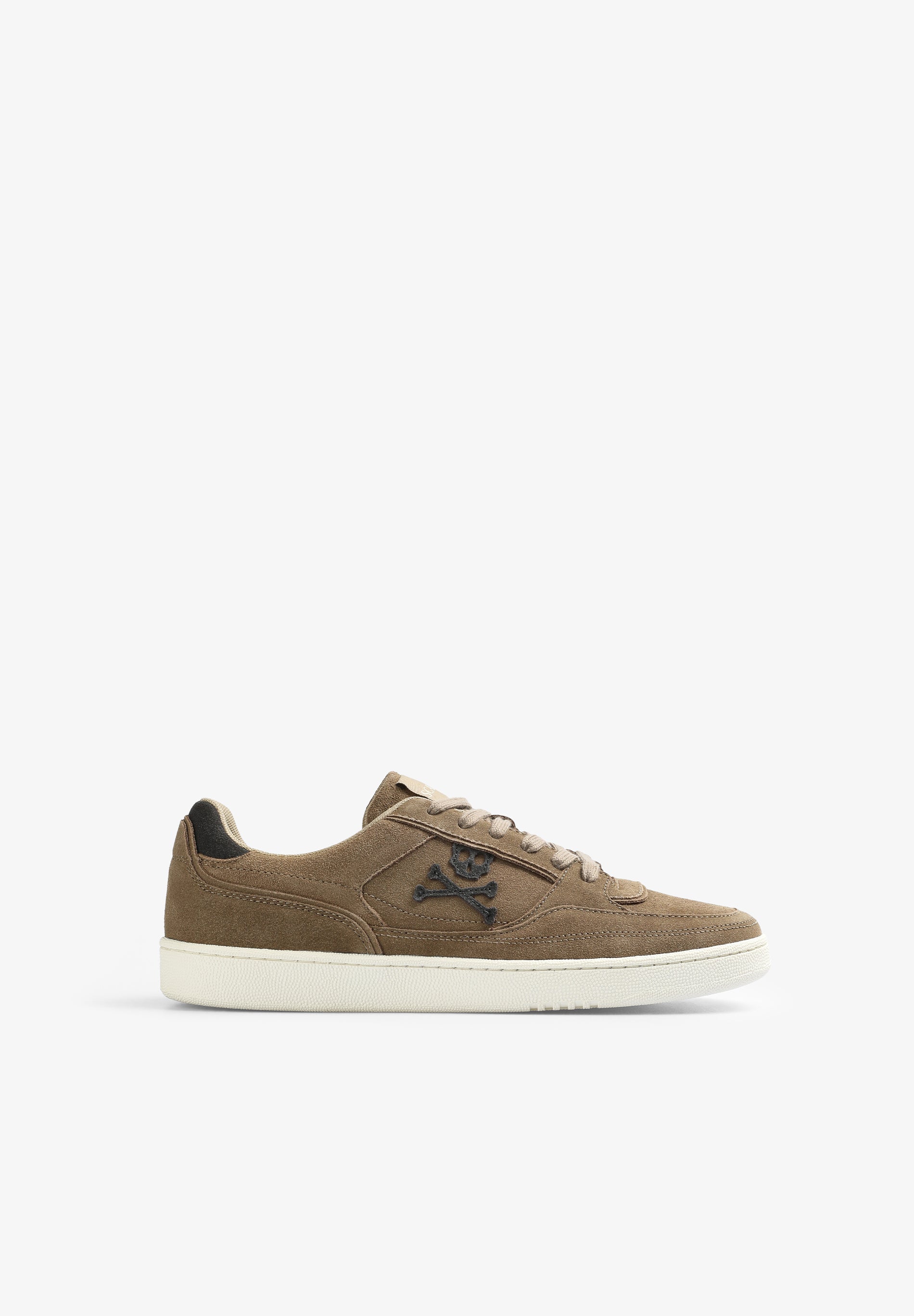 SPLIT SUEDE LOW-TOP SNEAKERS WITH SKULL