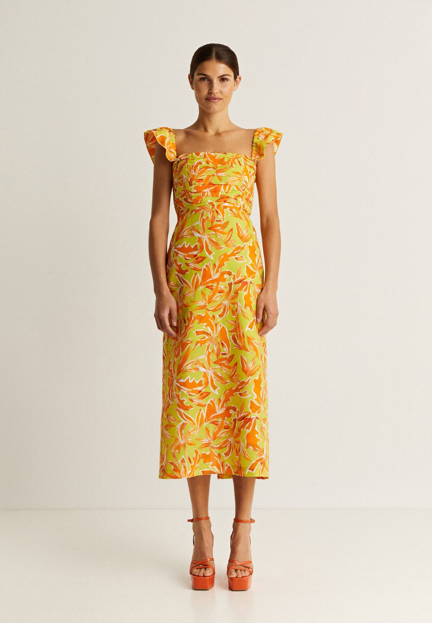 STRAPLESS LINEN DRESS