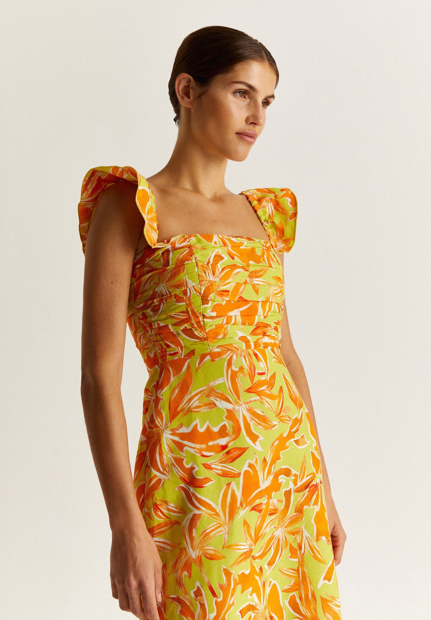 STRAPLESS LINEN DRESS