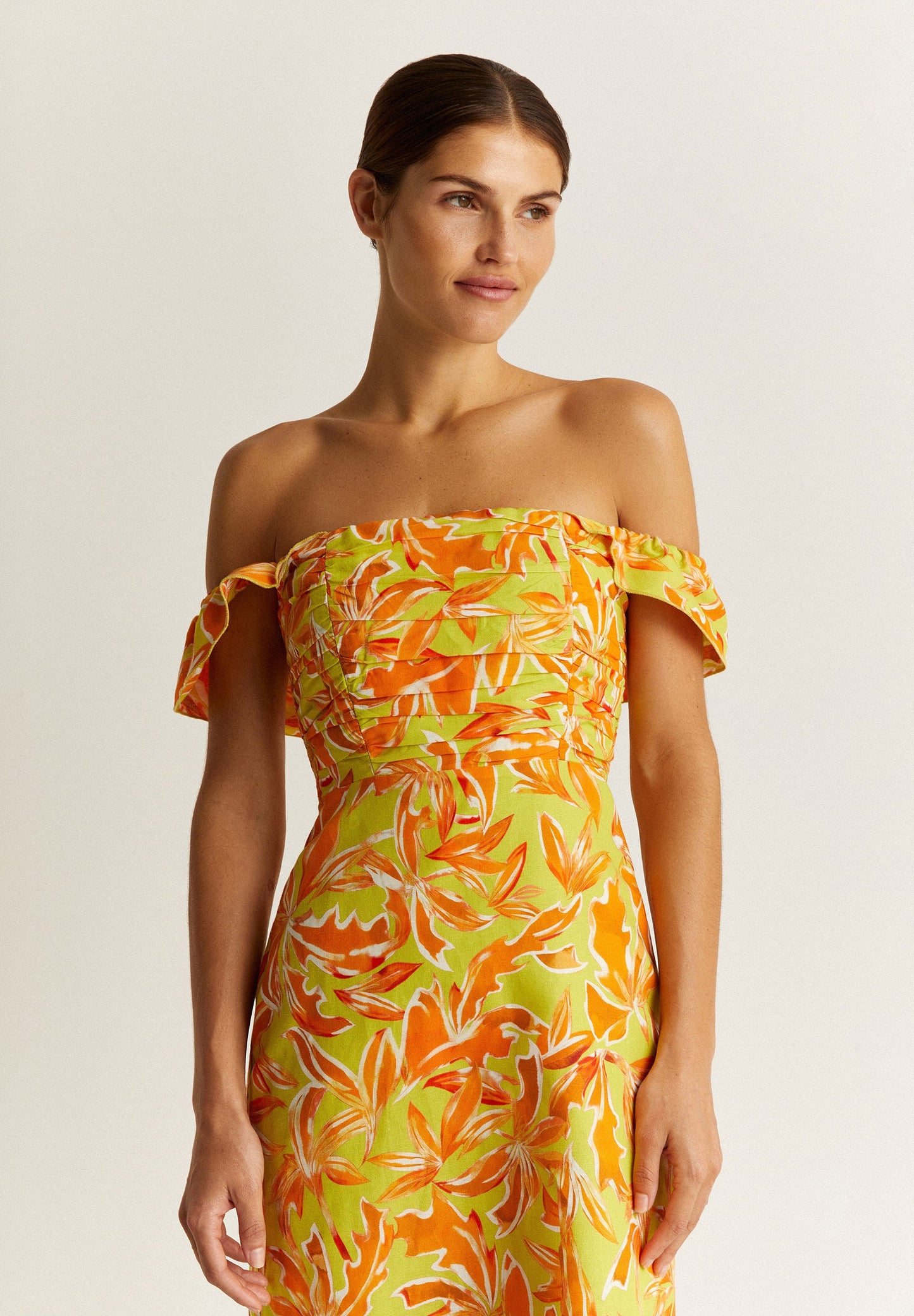 STRAPLESS LINEN DRESS