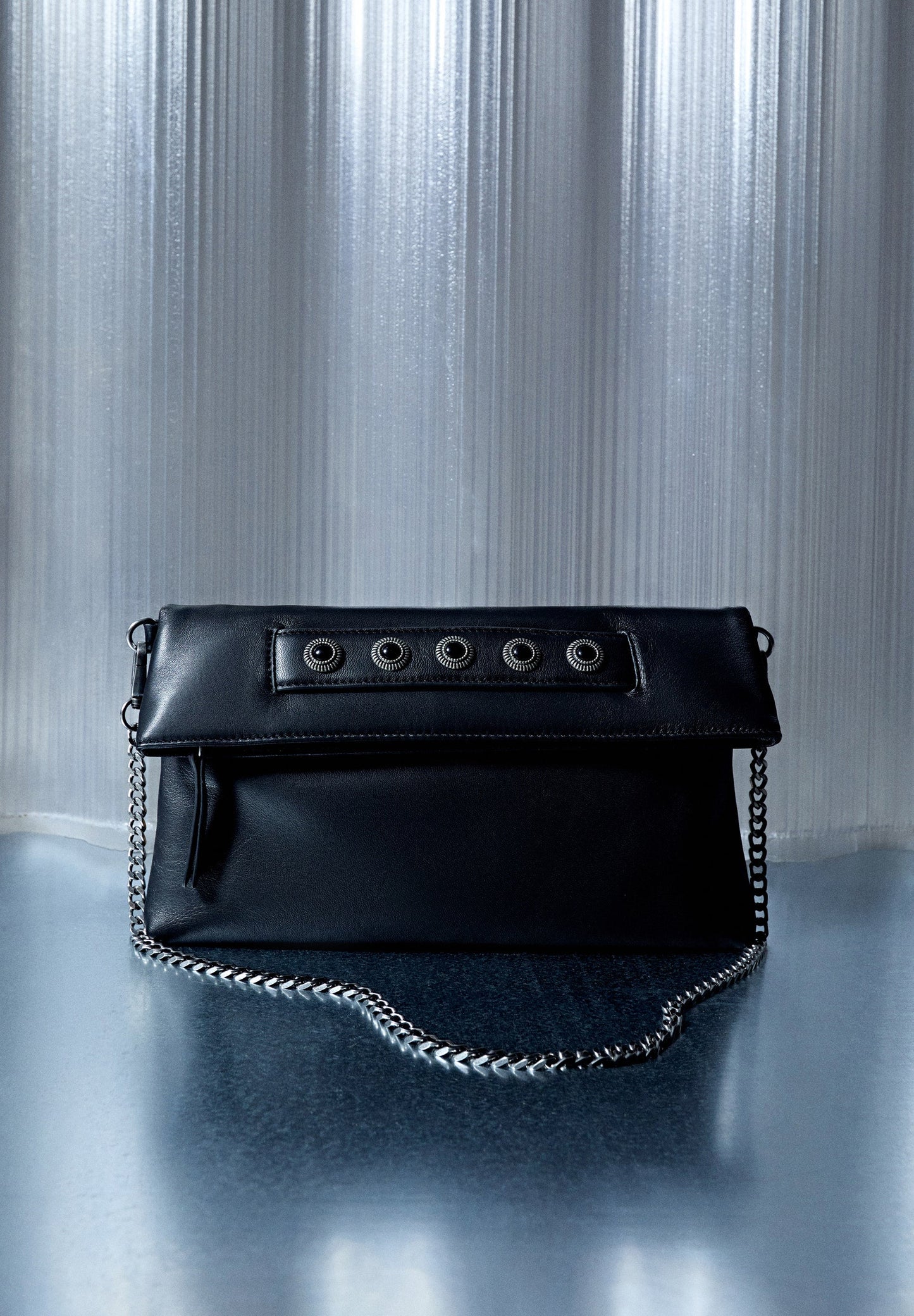 MINI LEATHER BAG WITH GEM STUDS