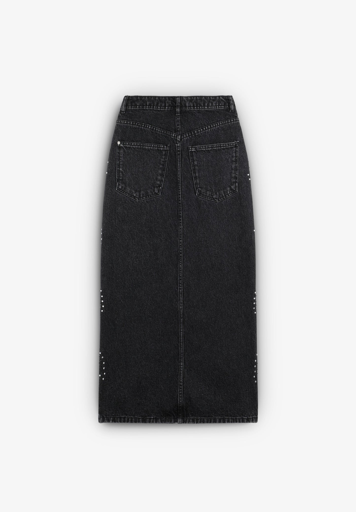 DENIM SHINY SLIT SKIRT