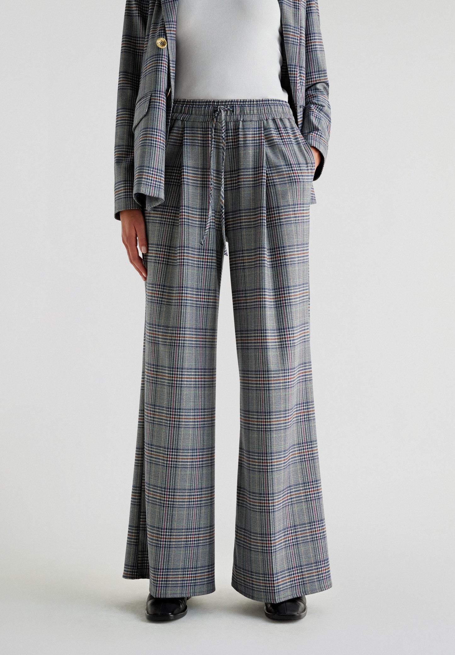 CHECK PALAZZO TROUSERS