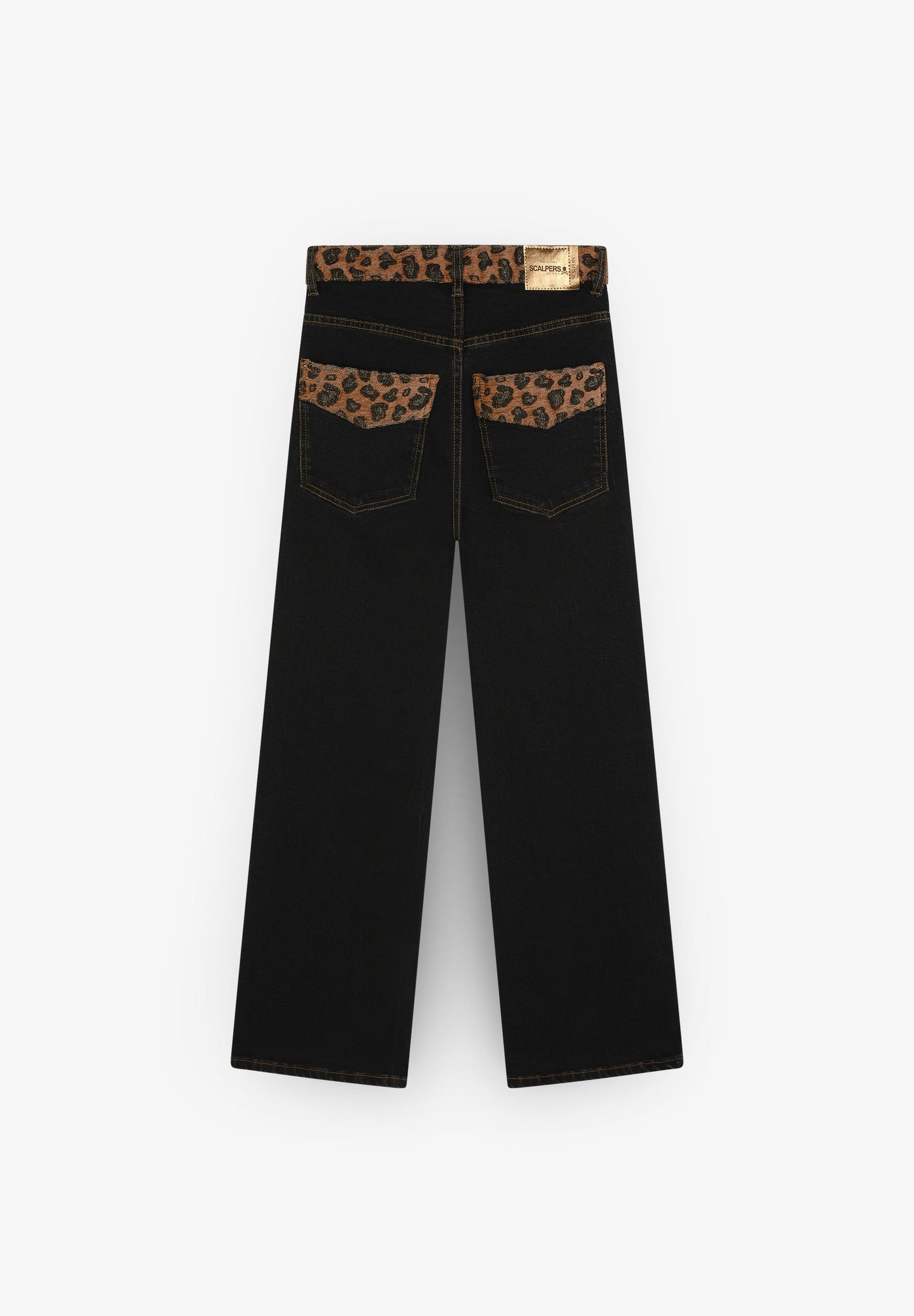 ANIMAL PRINT DETAIL JEANS