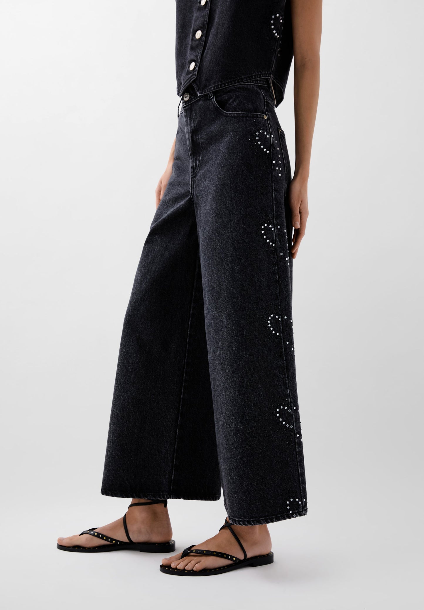 STUDS WAWES DENIM PANT