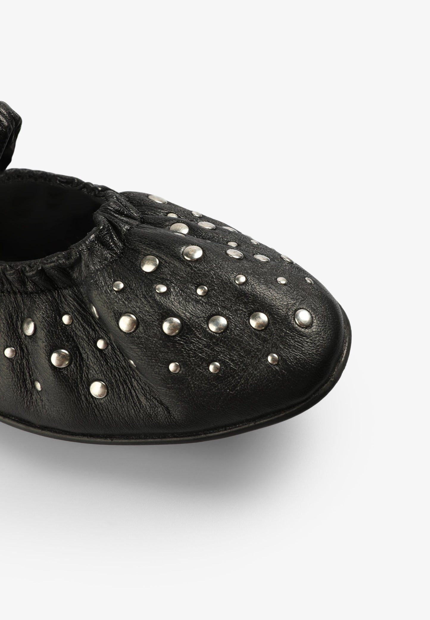 SCALPERS X LOVE STORIES LEATHER BALLET FLATS WITH STUDS