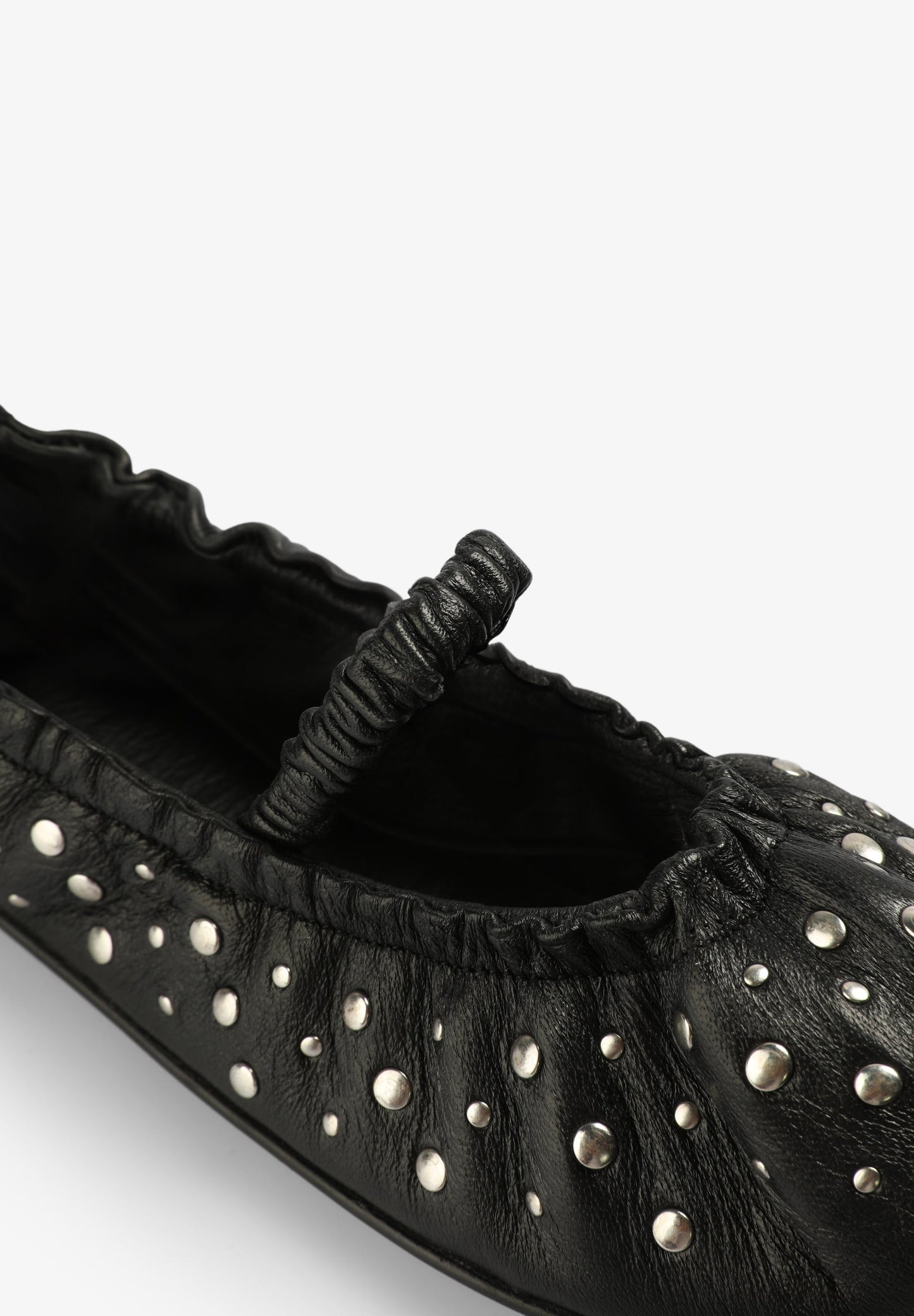 SCALPERS X LOVE STORIES LEATHER BALLET FLATS WITH STUDS