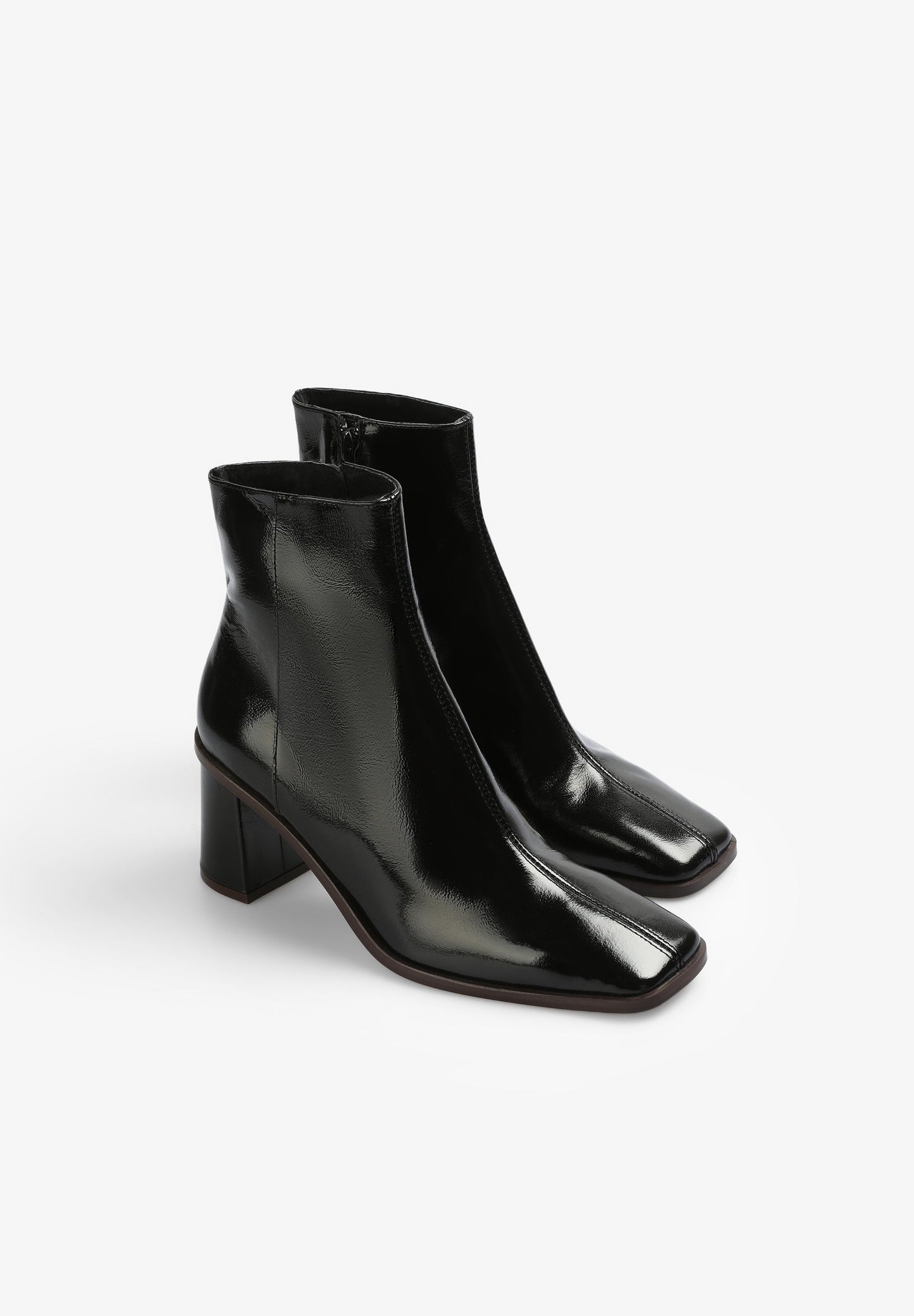 PATENT LEATHER ANKLE BOOTS