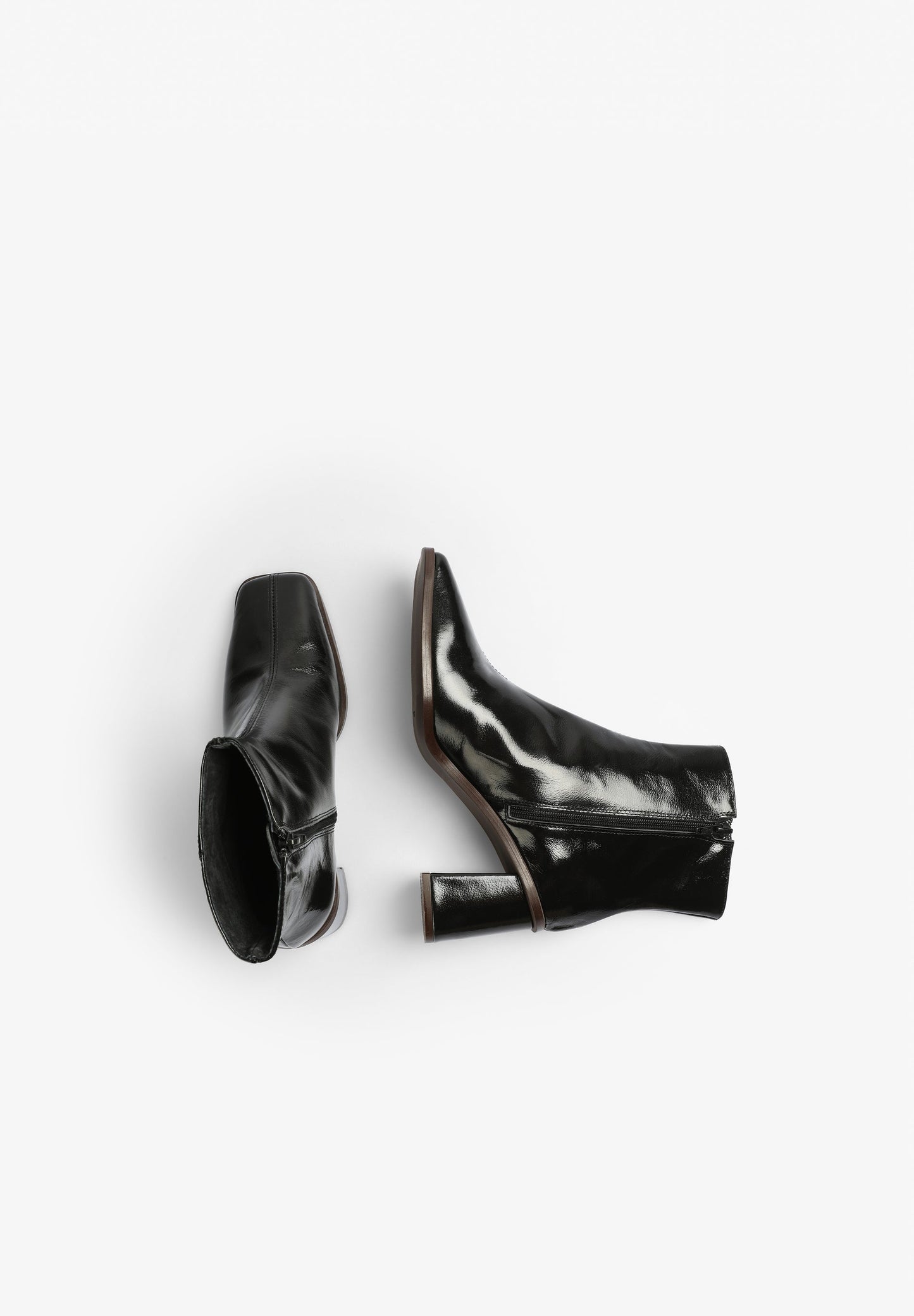 PATENT LEATHER ANKLE BOOTS