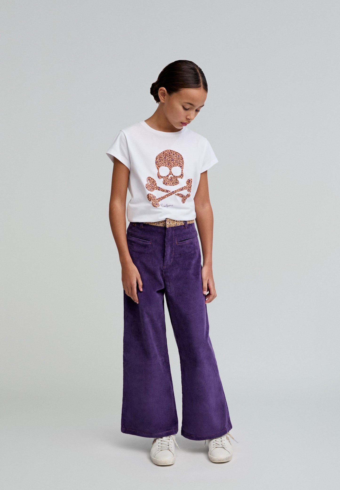 CORDUROY TROUSERS WITH PRINT DETAIL