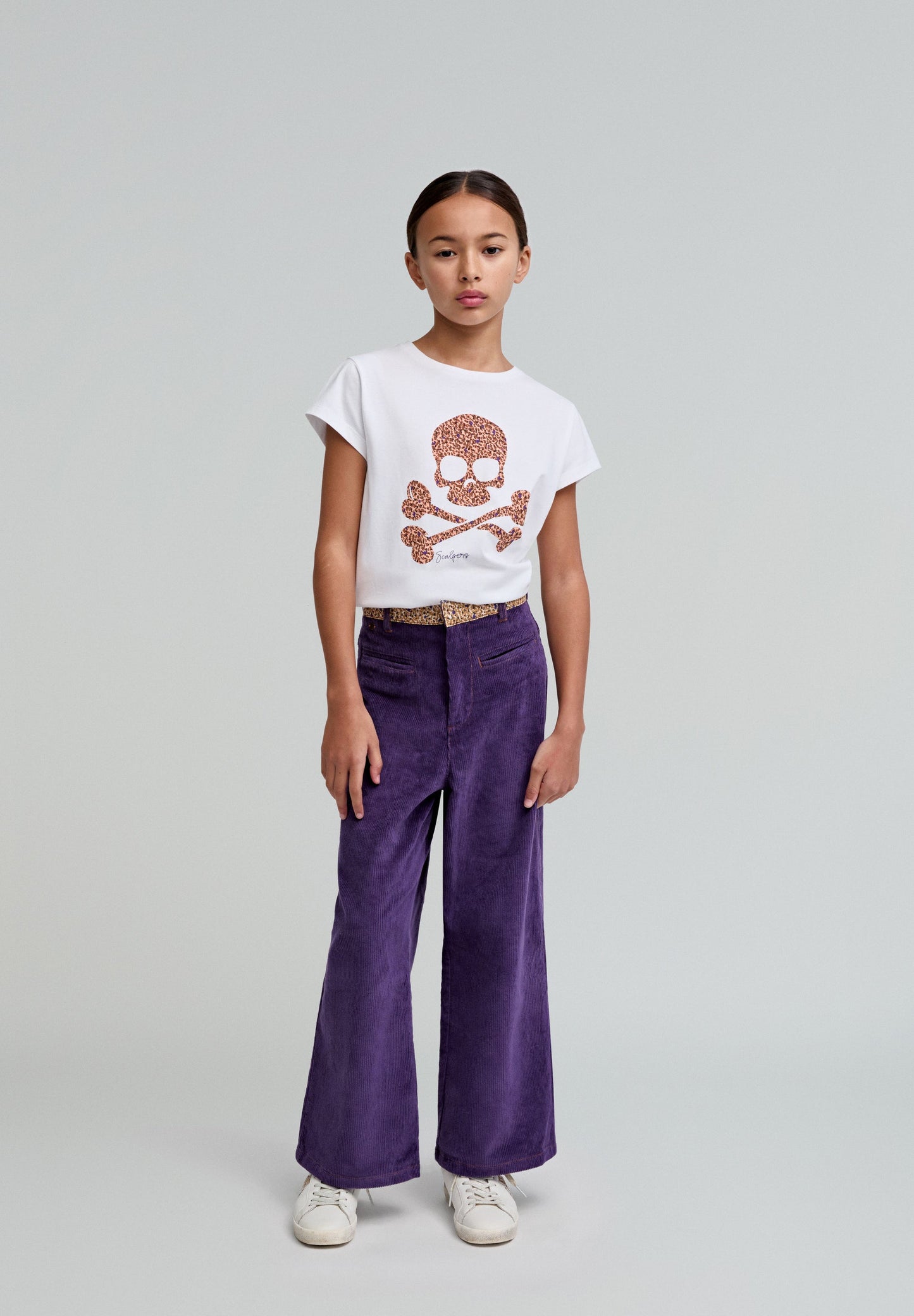 CORDUROY TROUSERS WITH PRINT DETAIL