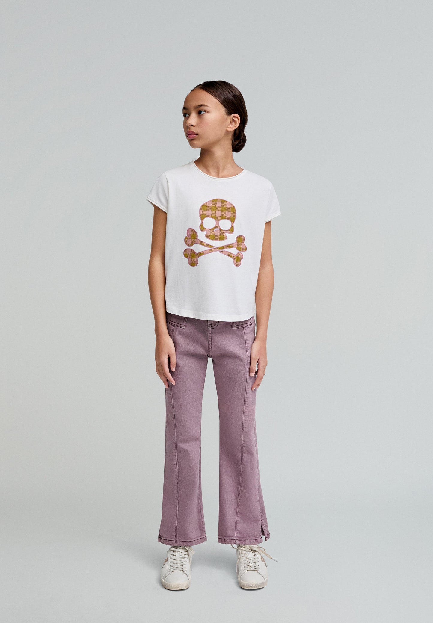 VICHY SKULL TEE GIRLS