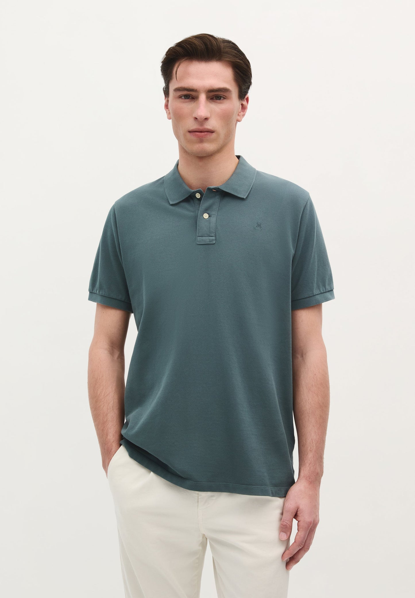 BASIC POLO SHIRT WITH SKULL DETAIL