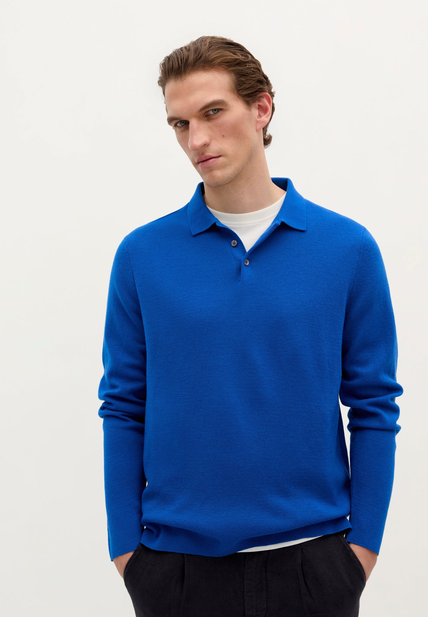 SWEATER WITH POLO SHIRT COLLAR