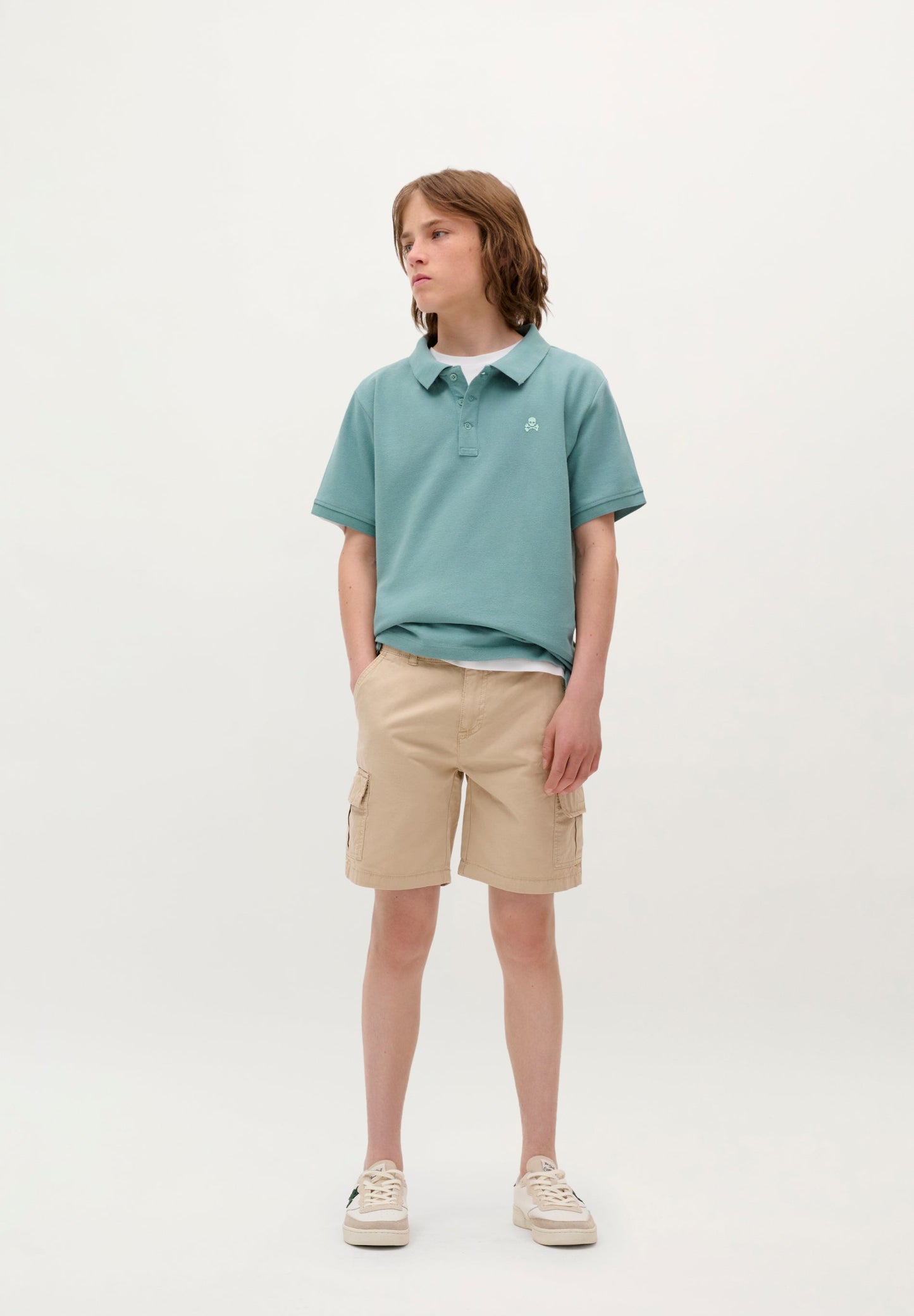 BASIC POLO SHIRT WITH SKULL DETAIL