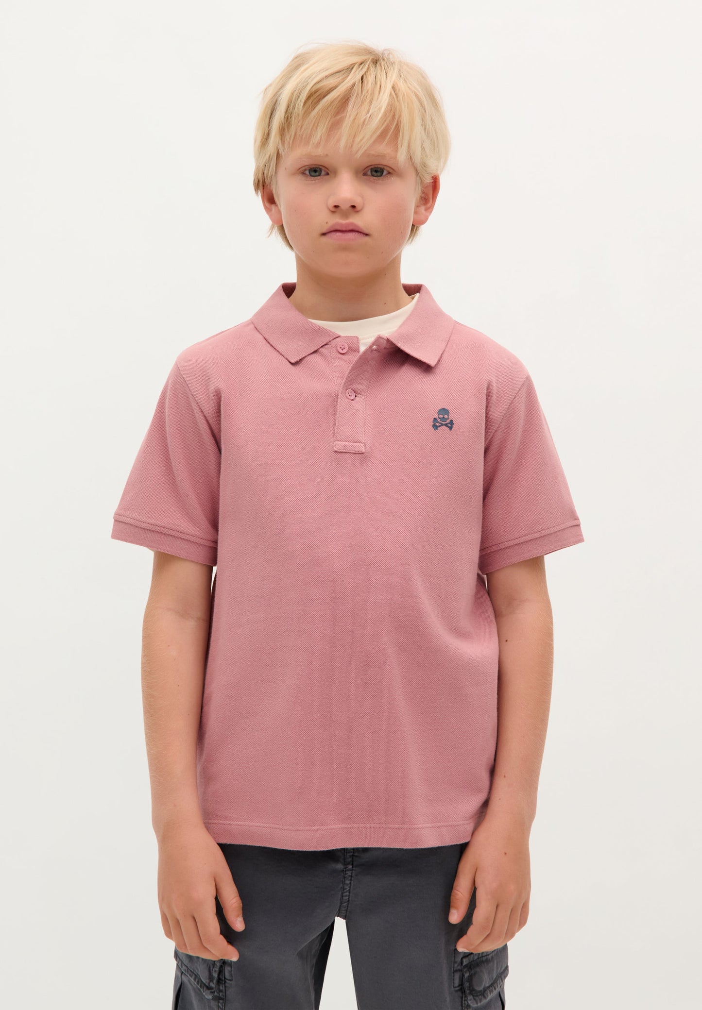 BASIC POLO SHIRT WITH SKULL DETAIL