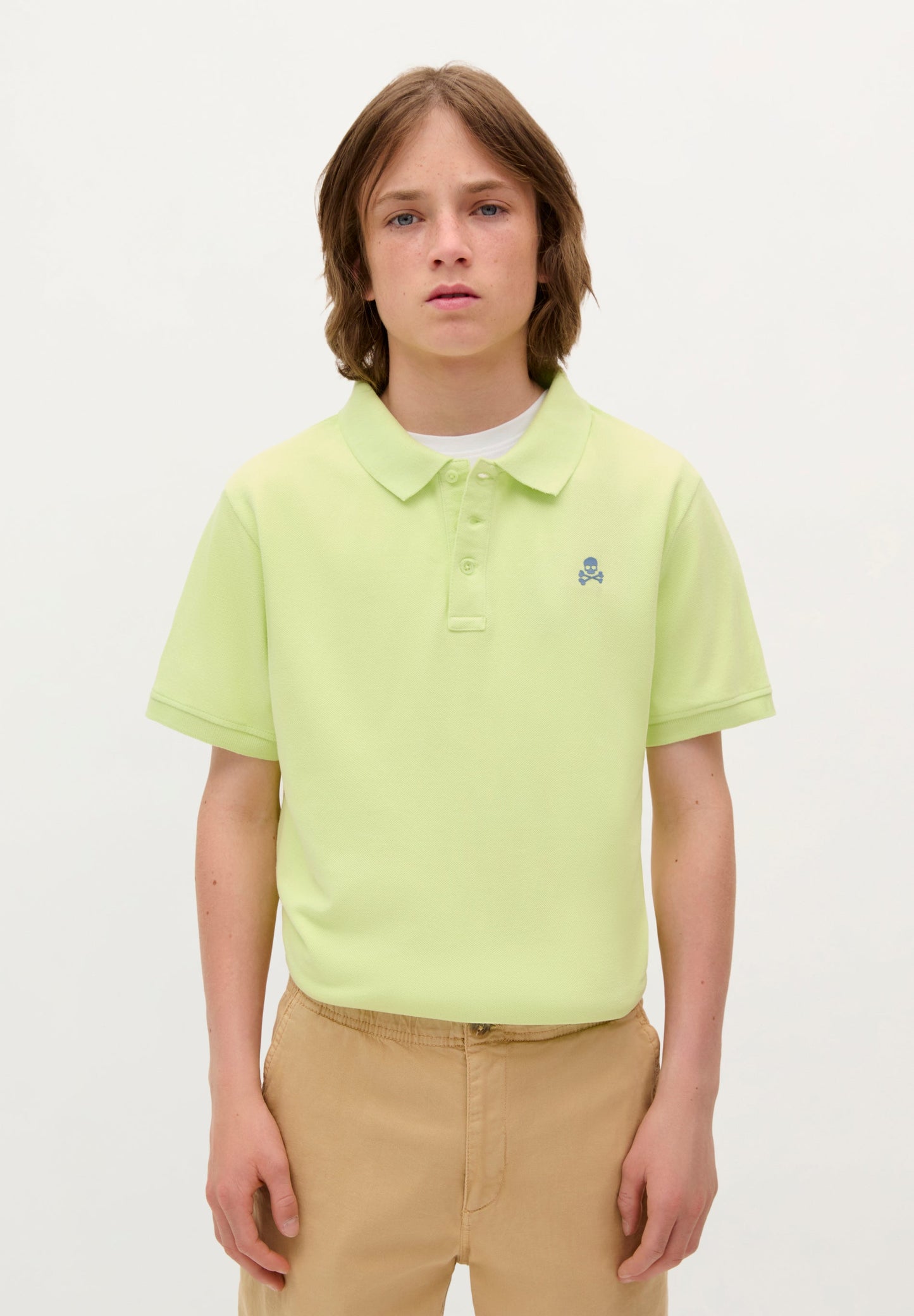 BASIC POLO SHIRT WITH SKULL DETAIL