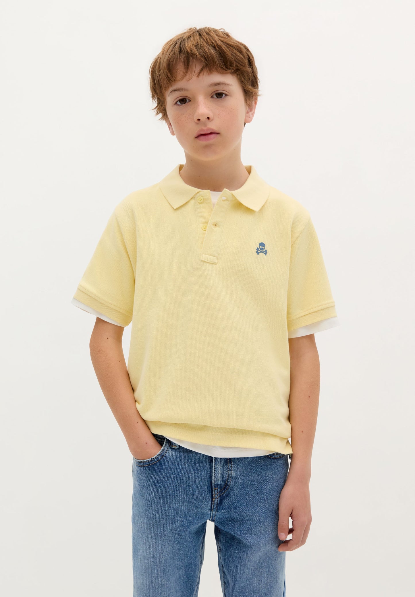 BASIC POLO SHIRT WITH SKULL DETAIL