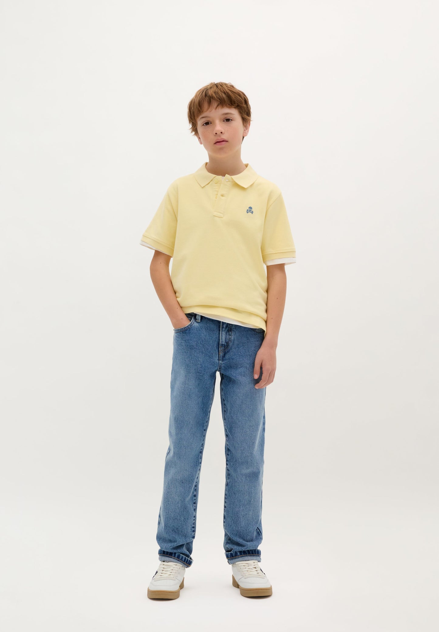 BASIC POLO SHIRT WITH SKULL DETAIL