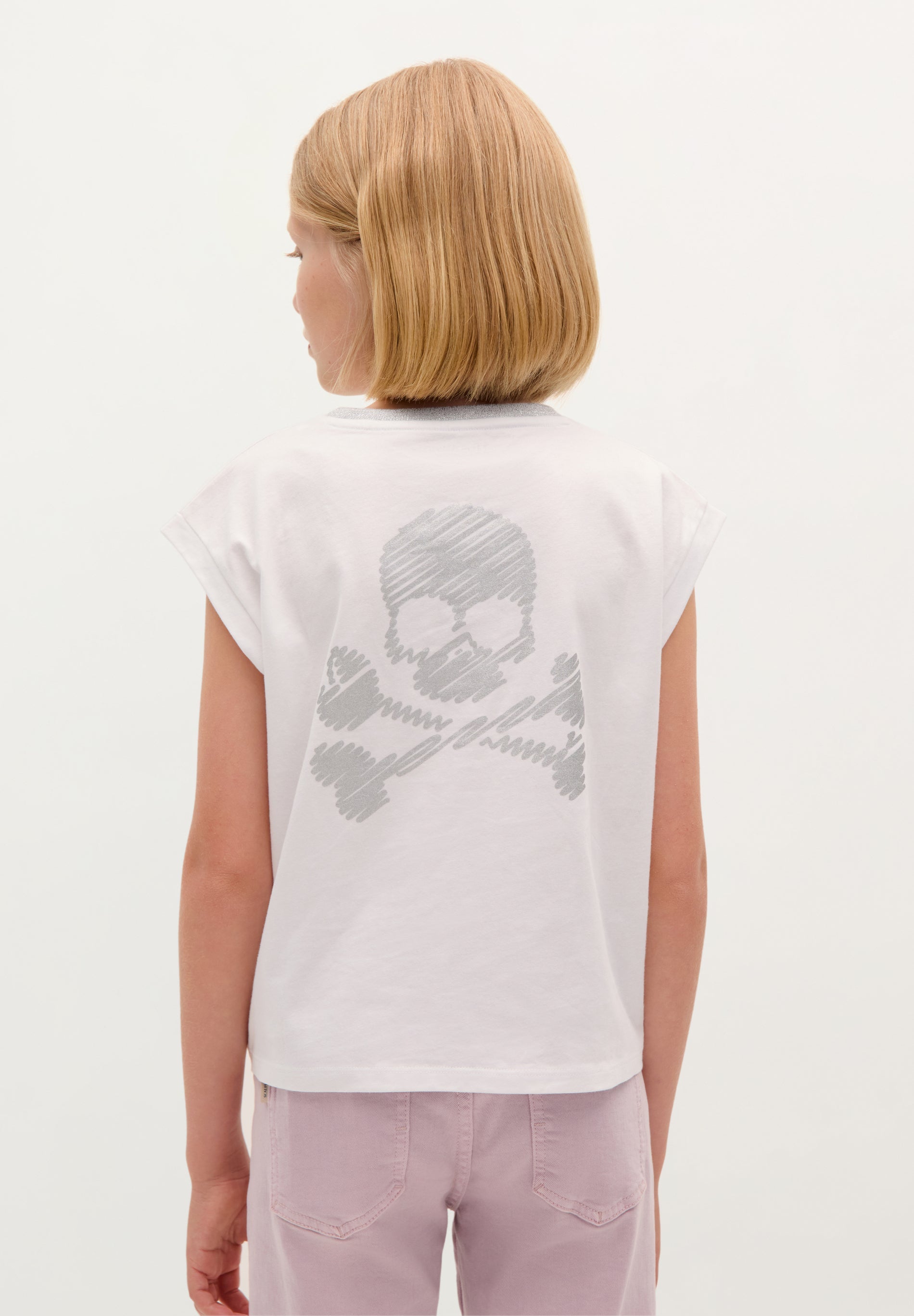 SCGLITTER SKULL TEE GIRLS
