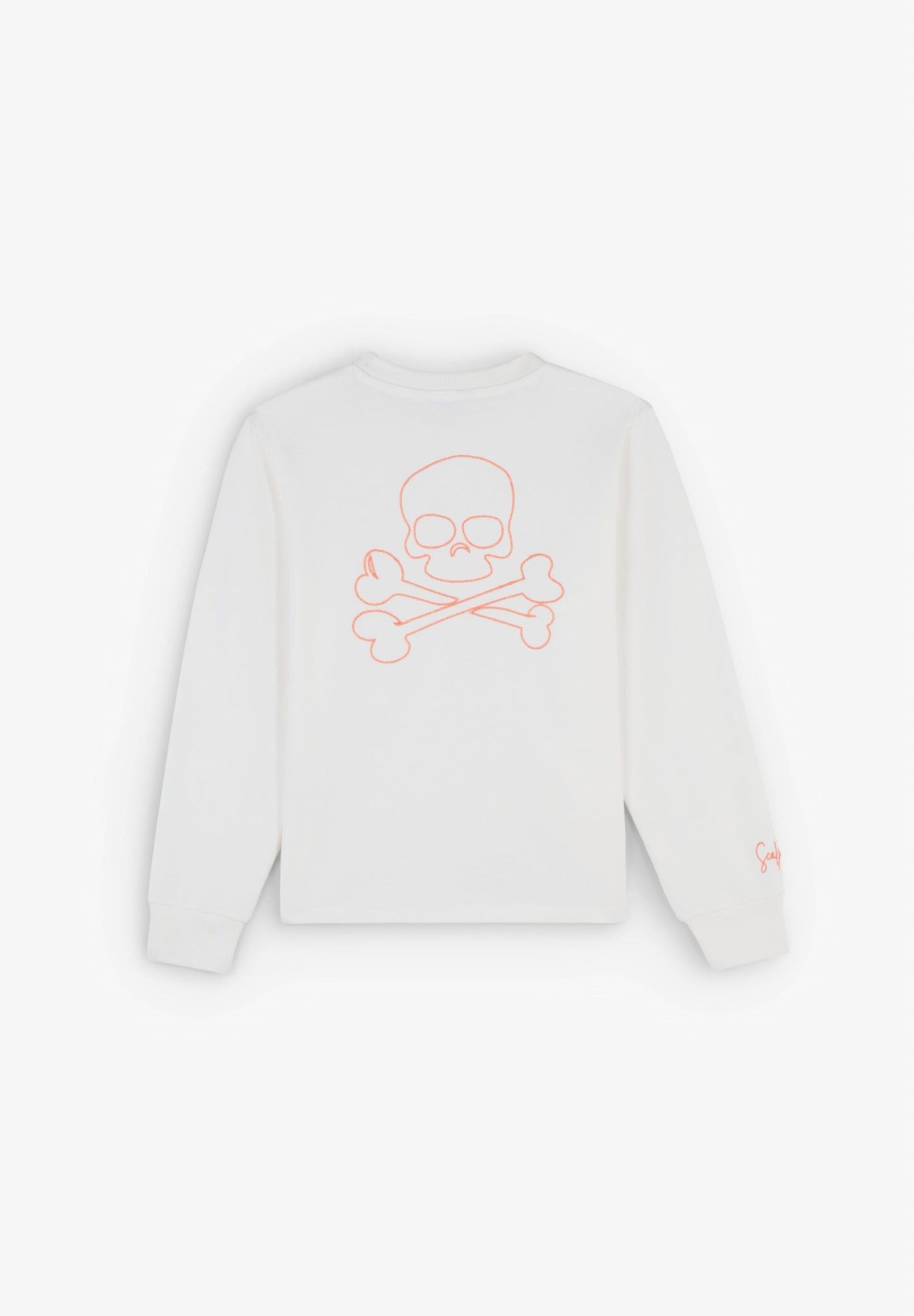 RUCHED SWEATSHIRT WITH BACK SKULL