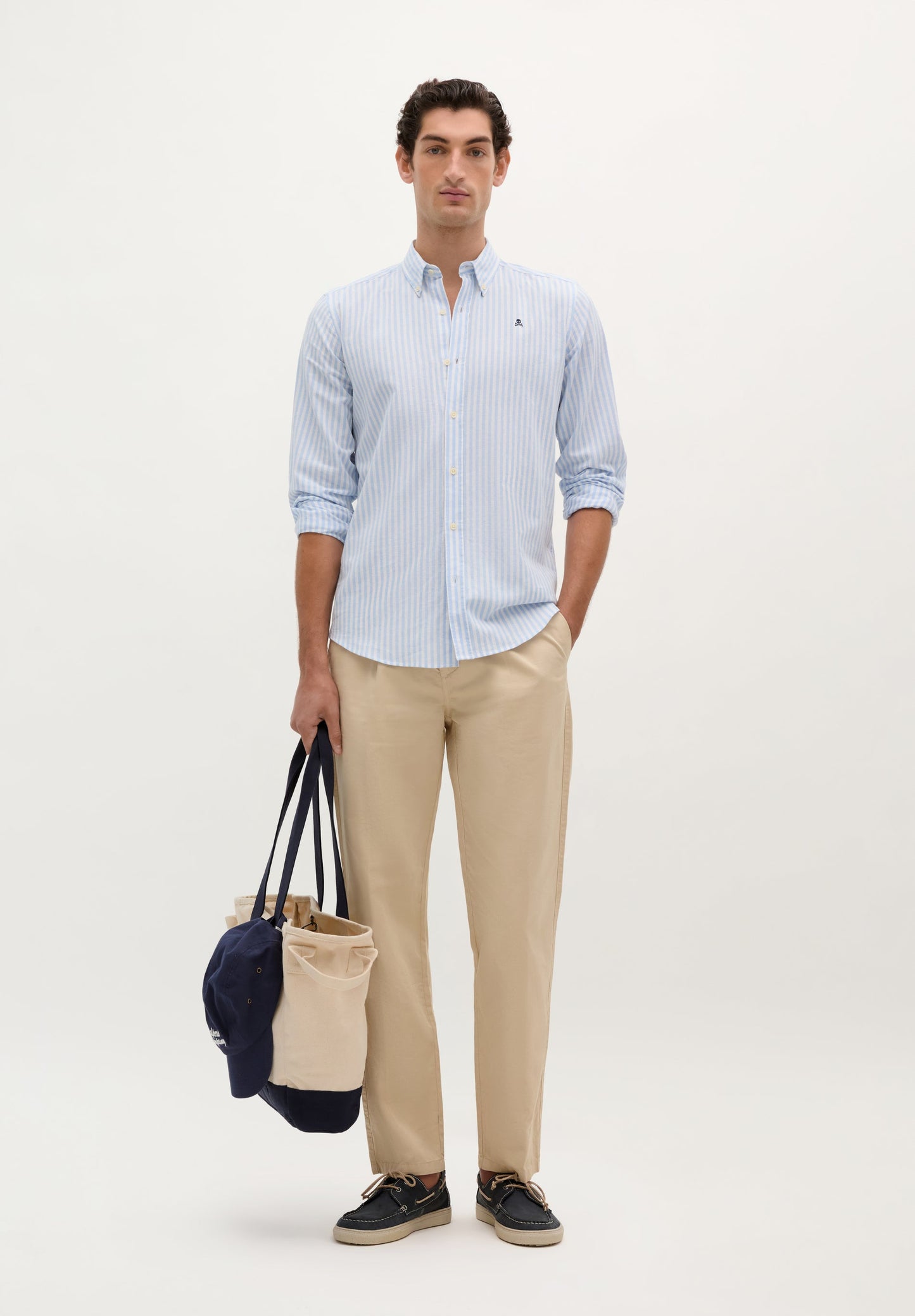 STRIPE SHIRT WITH BUTTON-DOWN COLLAR