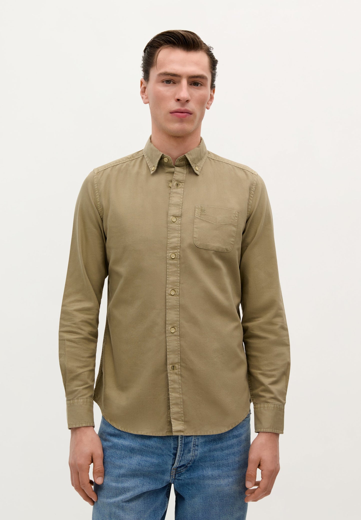 BUTTON COLLAR SKULL SHIRT