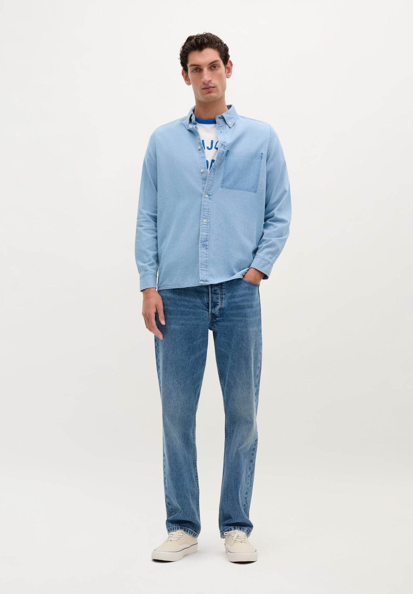DENIM SHIRT WITH PATCH POCKET