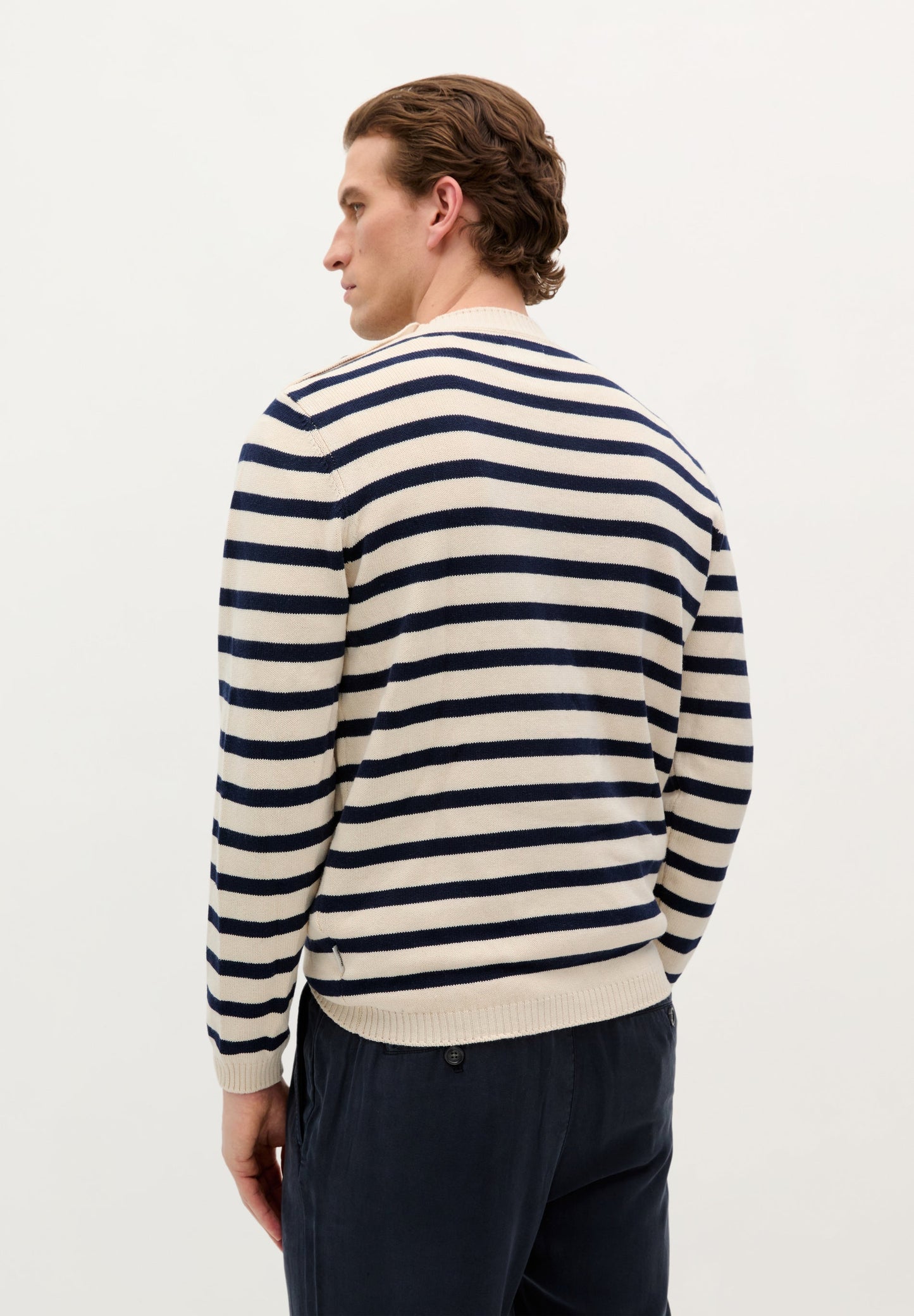 STRIPE KNIT SWEATER WITH BUTTONS