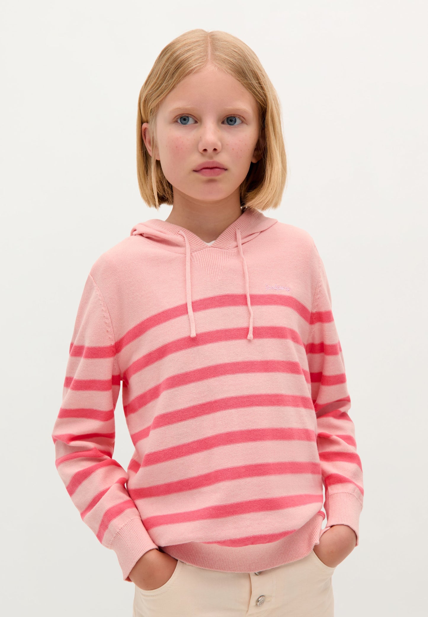 STRIPED KNIT HOODIE