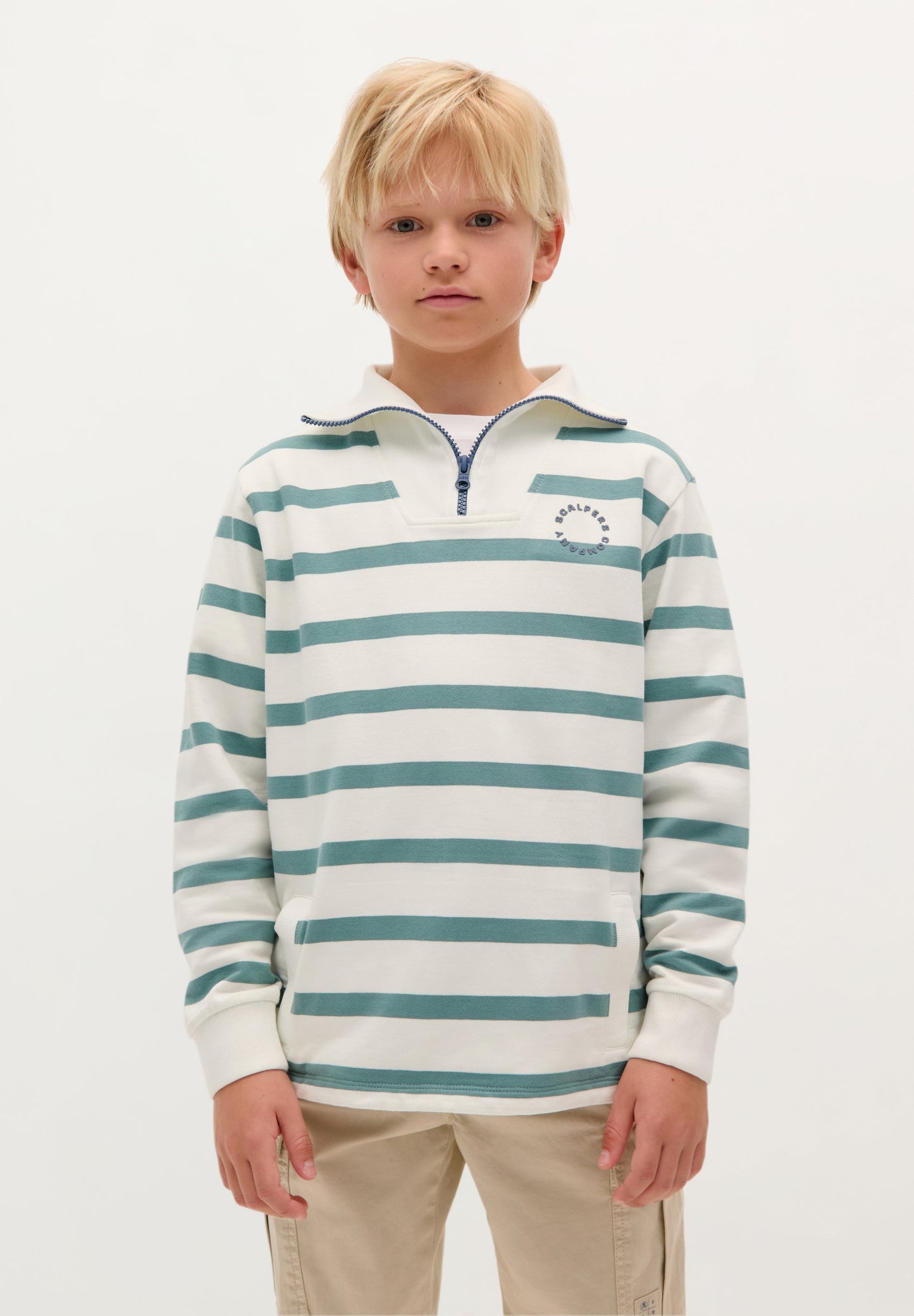 STRIPED PRINT SWEATSHIRT