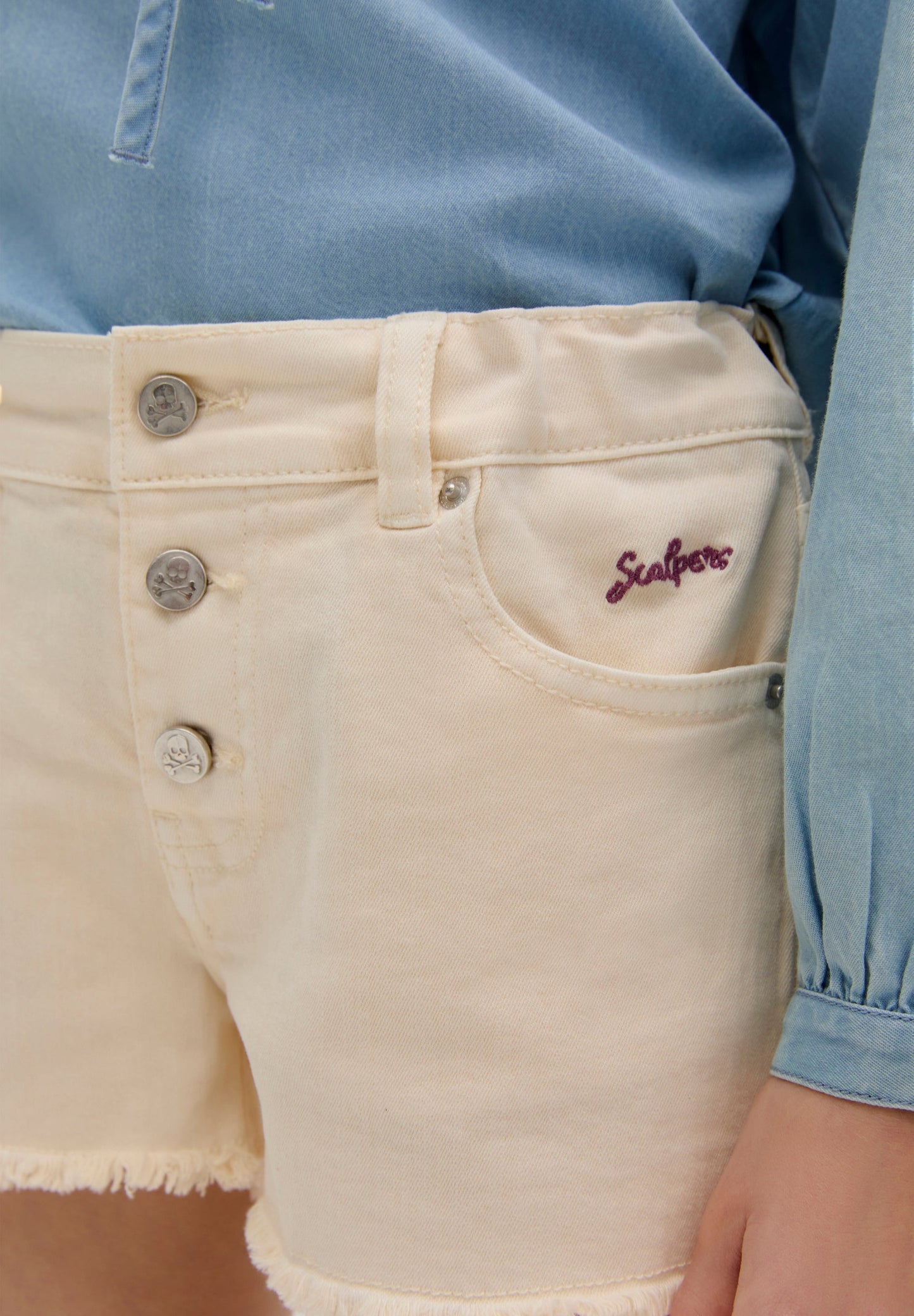 BERMUDA SHORTS WITH SUN EMBROIDERY