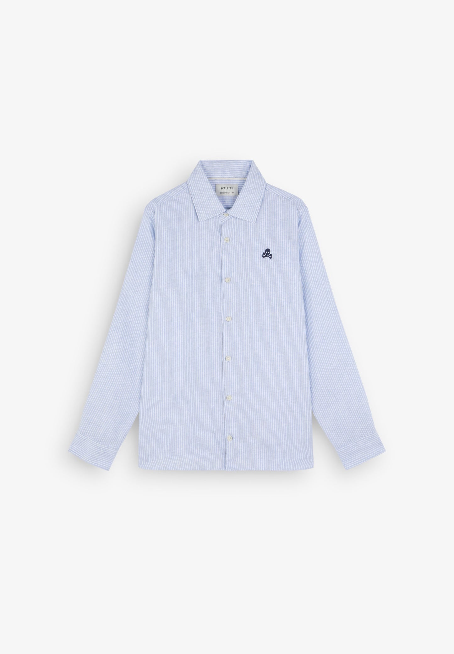 STRIPE LINEN SKULL SHIRT