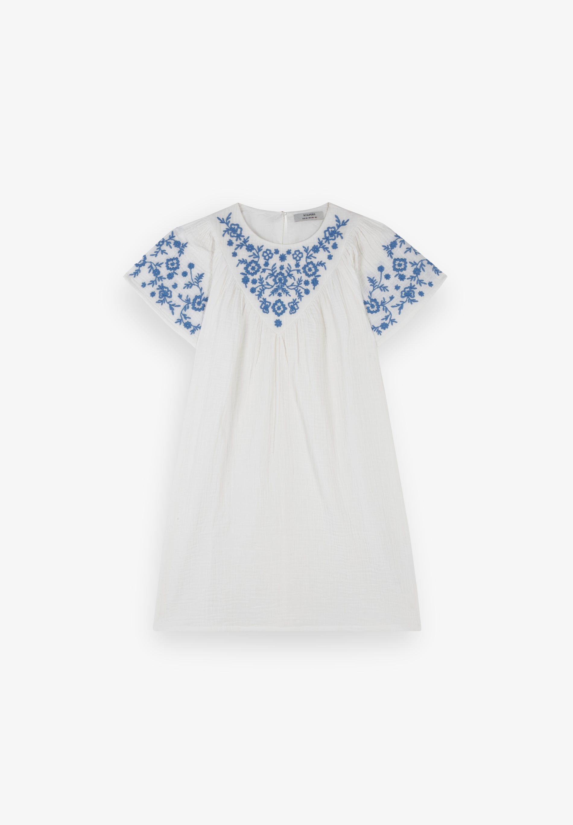 DRESS WITH EMBROIDERED NECK