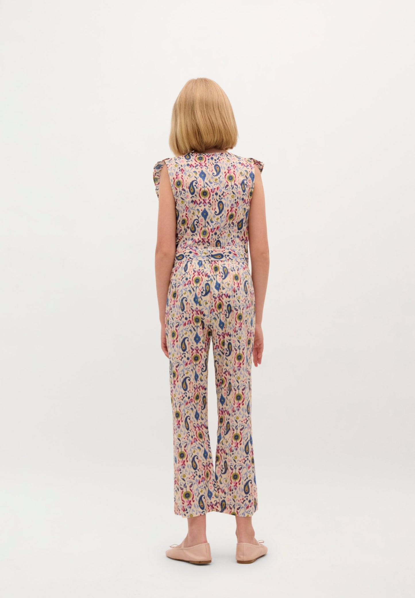 PRINTED JUMPSUIT WITH RUFFLE