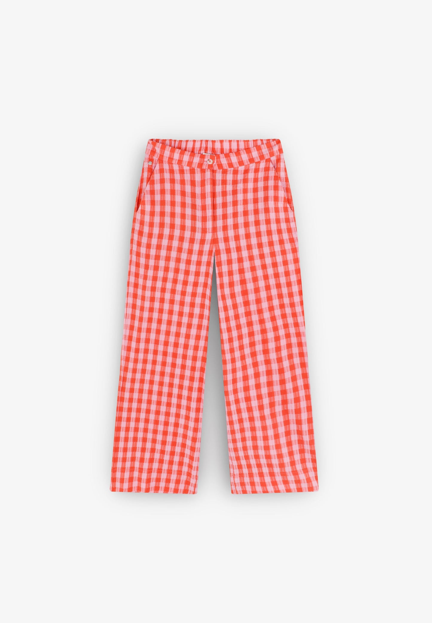 GINGHAM PRINT TROUSERS