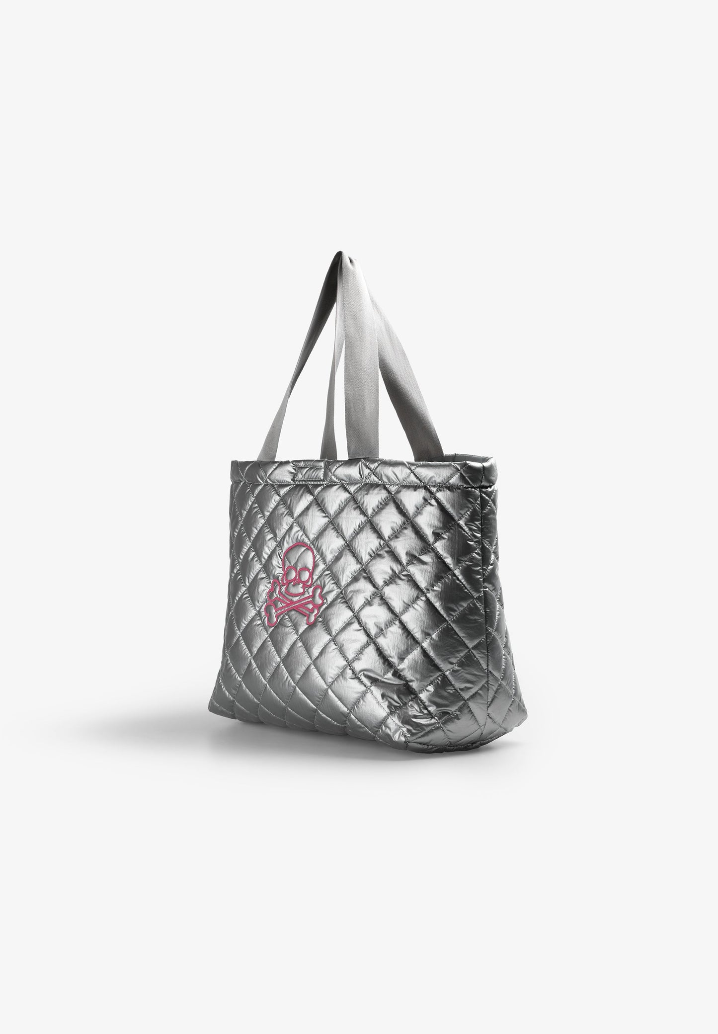 QUILTED METALLIC TOTE BAG