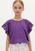 RUFFLE SLEEVE T-SHIRT